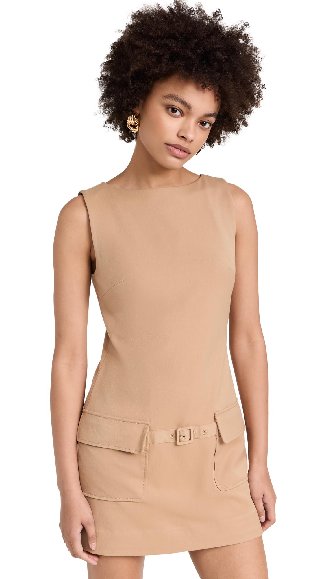 STAUD Women's Sheila Dress - Flowy Midi Dress with Puff Sleeves & Square Neckline | Perfect for Summer Weddings, Brunch & Date Nights
