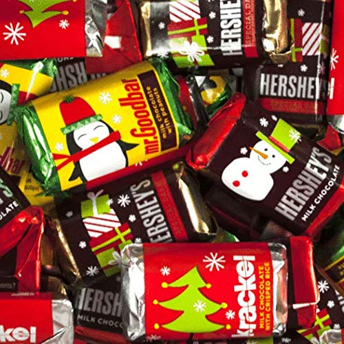10lb Bulk Christmas Chocolates - Hershey's Miniatures Assortment (Milk Chocolate, Mr. Goodbar, Special Dark & Krackel) - Perfect for Holiday Gifts, Party Favors & Office Treats