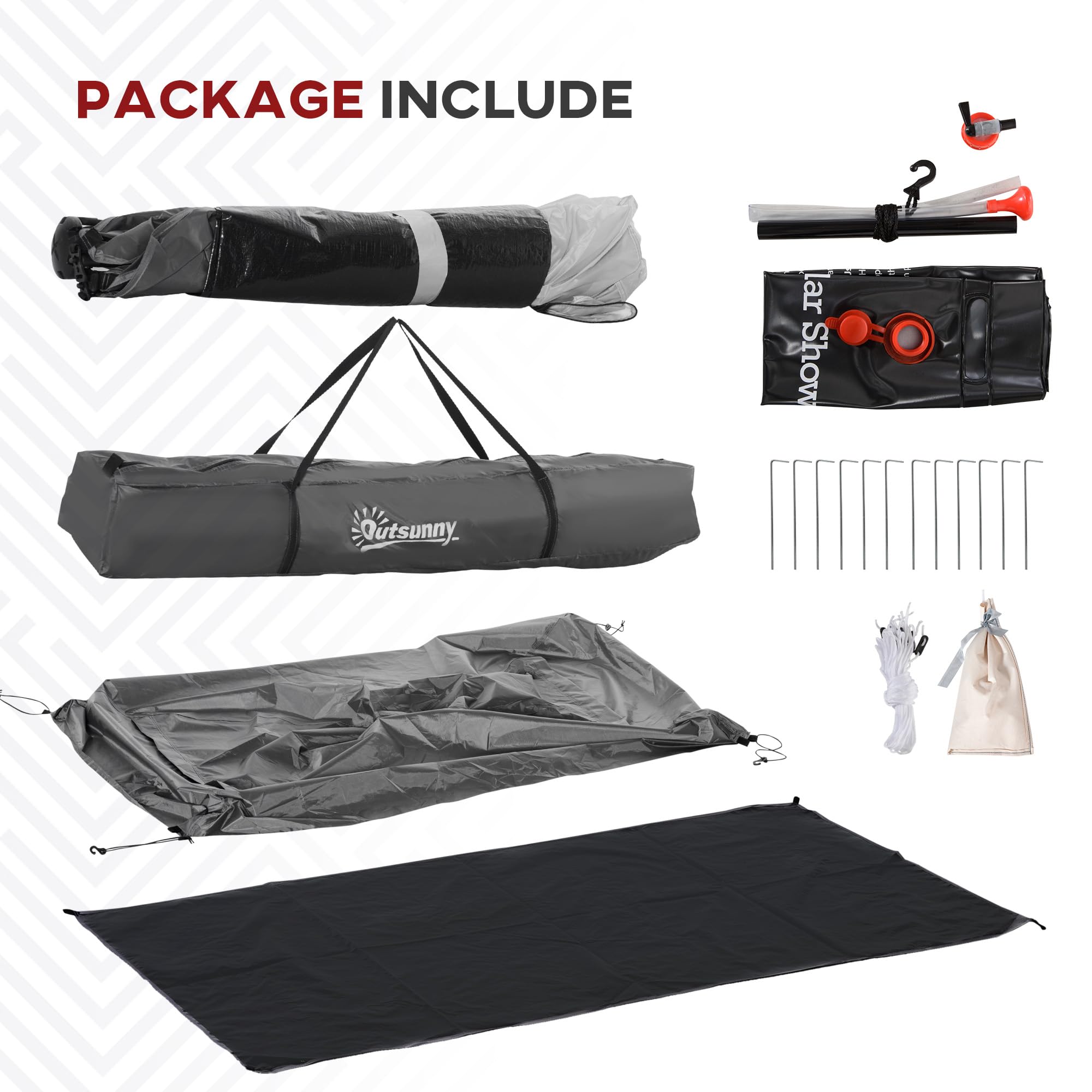 Outsunny Pop Up Shower Tent - 2 Room Portable Privacy Shelter for Camping, Beach, Outdoor Shower & Dressing Room with Carrying Bag | Instant Setup for RV Trips, Backpacking & Poolside Changing