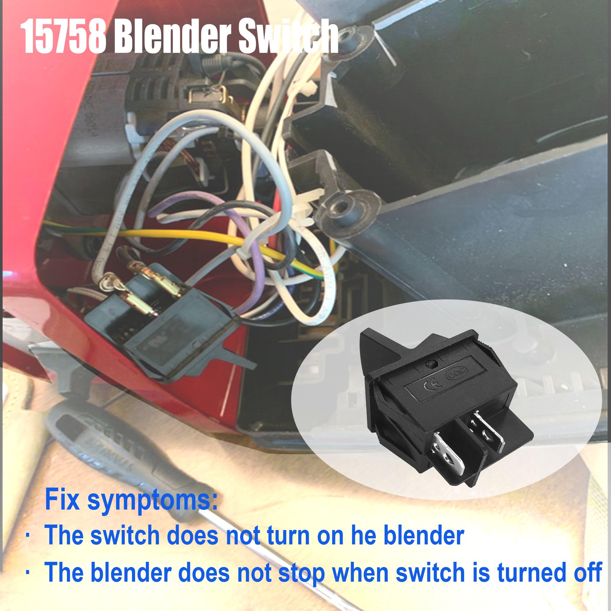 Vitamix Blender 015758 VM0100 CTL104 Replacement On/Off Rocker Toggle Switch (2-Pack) - Compatible with Drink Machines & Smoothie Makers for Home & Commercial Use