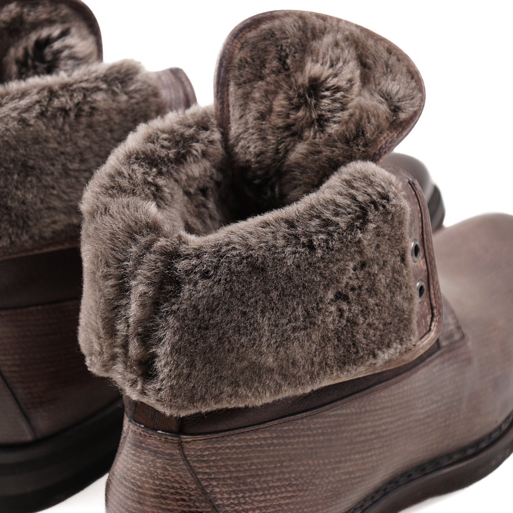 Santoni Women's Shearling Lined Ankle Boots - Warm Winter Fashion Booties for Casual Outfits & Cold Weather Comfort