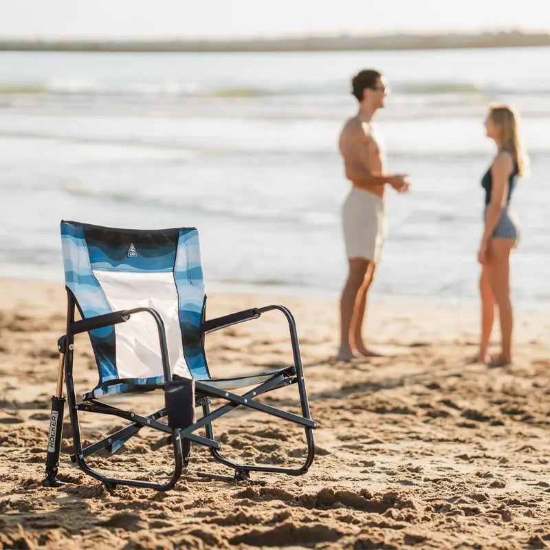 Premium Folding Beach Rocker Chair - Portable & Lightweight for Outdoor Relaxation at Beach, Pool, Camping, and Backyard