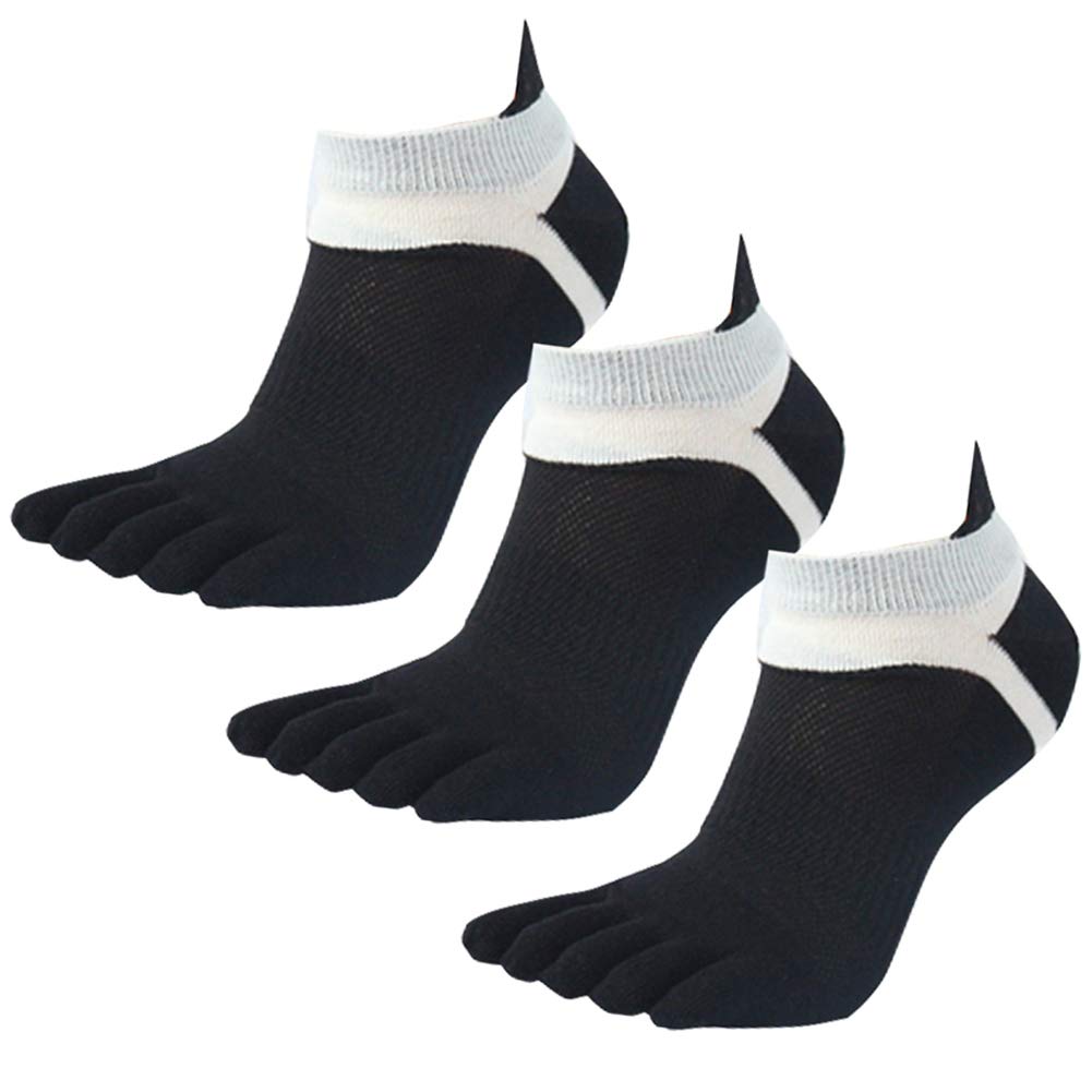 Breathable Low Cut Toe Socks for Men & Women - 3/6 Pack Comfortable Five Finger Athletic Ankle Socks for Running, Yoga & Casual Wear