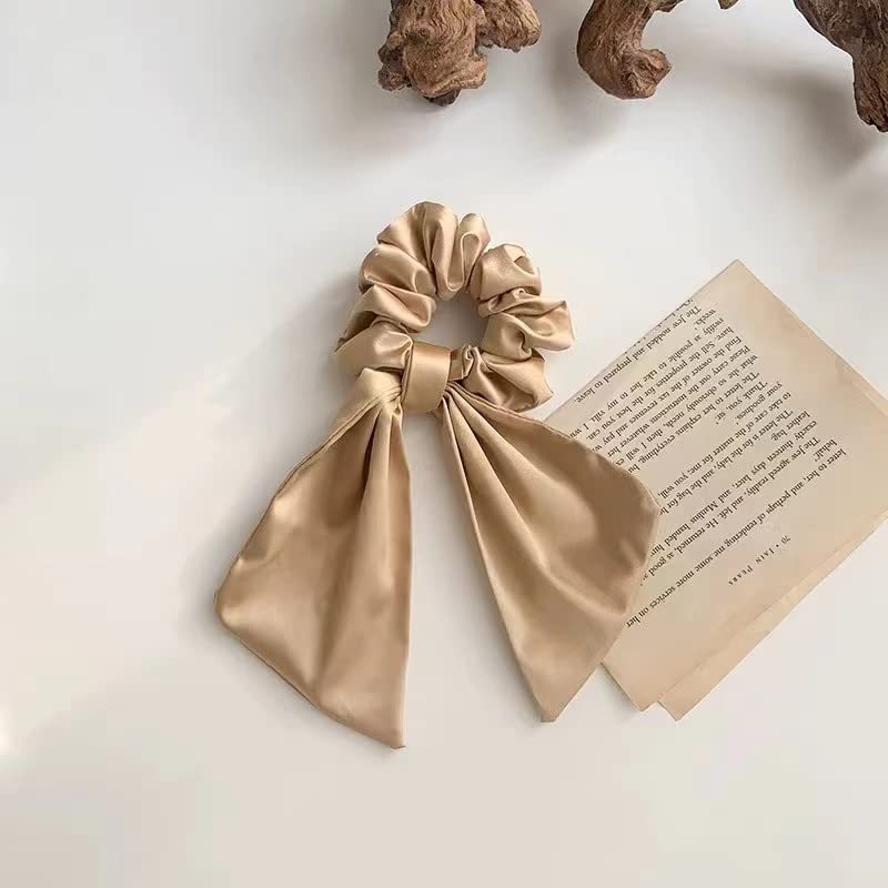 Olive Green Hair Scrunchies 3-Pack - Women's Elastic Hair Bands for Ponytails & Styling