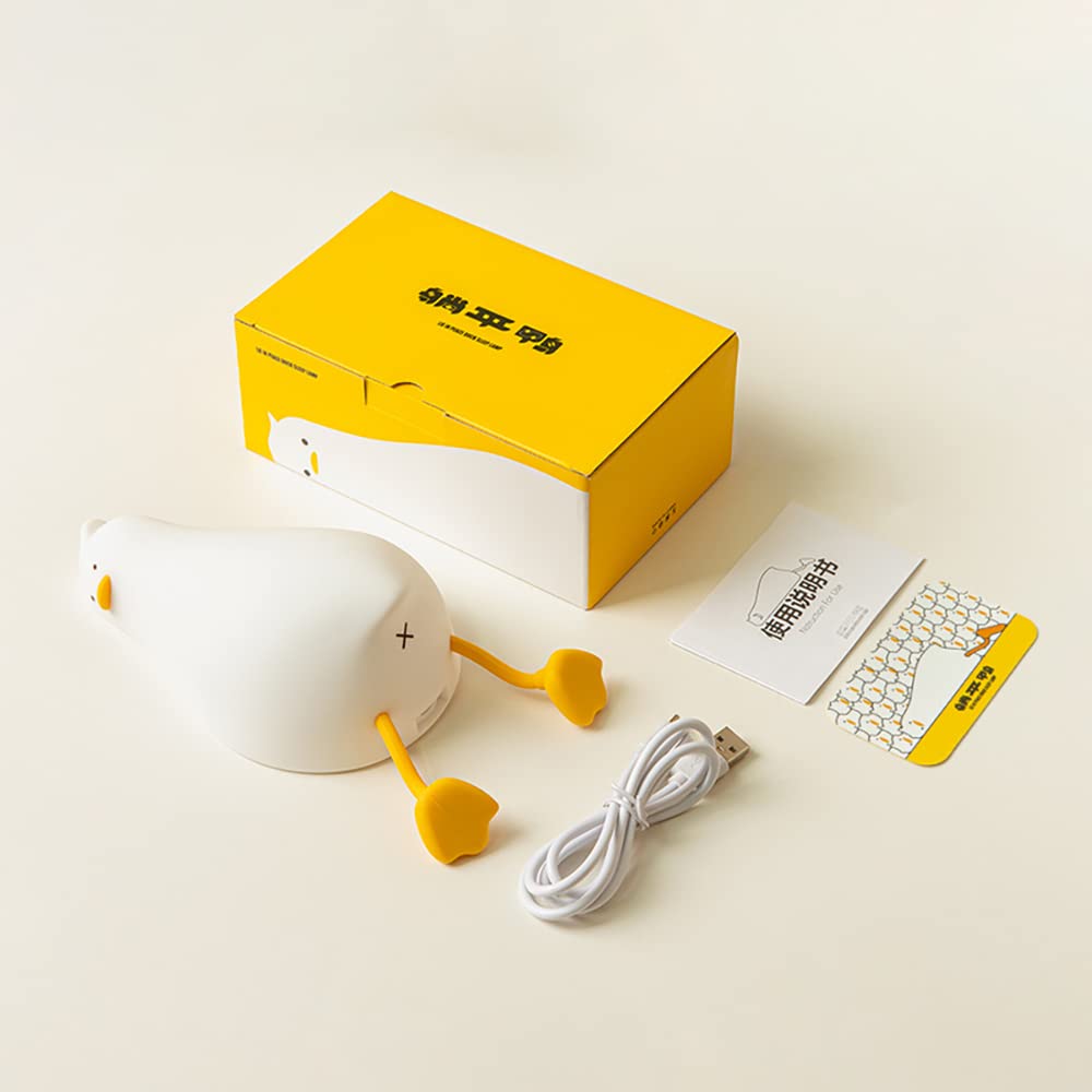Rechargeable LED Squishy Duck Night Light - Dimmable Silicone Nursery Lamp for Breastfeeding, Girls Bedroom Decor | Cute Touch-Activated Duck Lamp for Kids, Baby & Toddler Rooms | Perfect Nightlight for Bedside, Nursery & Relaxation