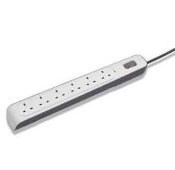 Belkin BSV603af2M 6-Outlet Surge Protector Power Strip with 2M/6.5ft Cord - Ideal for Home Office, Gaming Setup & Electronics Protection