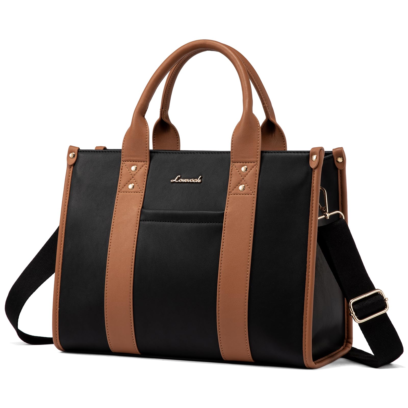 LOVEVOOK Genuine Leather Tote Bag for Women - Stylish Shoulder, Crossbody & Top Handle Purse with Secure Zipper Closure | Perfect for Work, Travel & Everyday Use