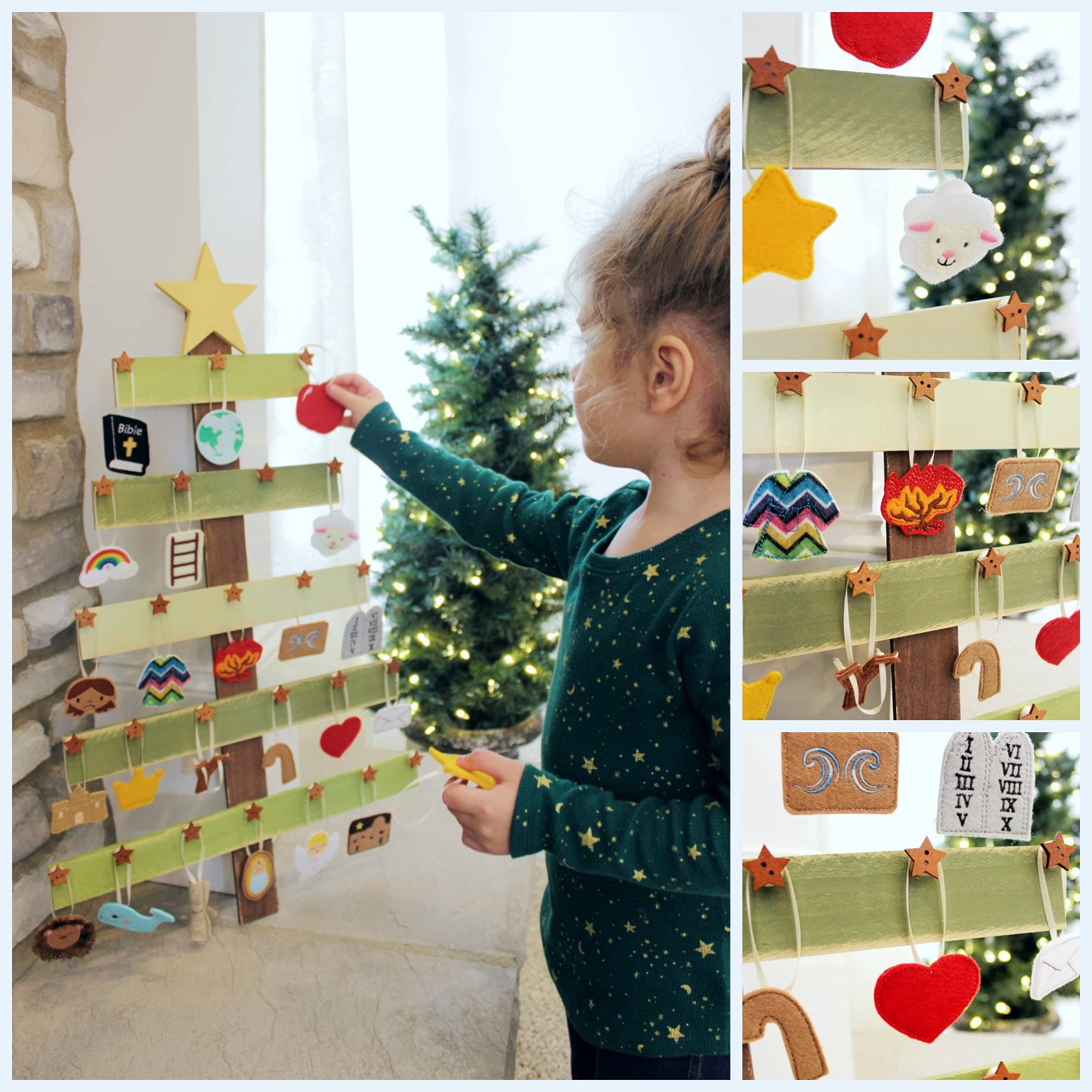 DIY Felt Jesse Tree Advent Ornament Kit - Christmas Bible Story Craft Set for Kids (Jesus Storybook Bible Compatible) | Perfect for Sunday School, Homeschooling & Family Advent Activities