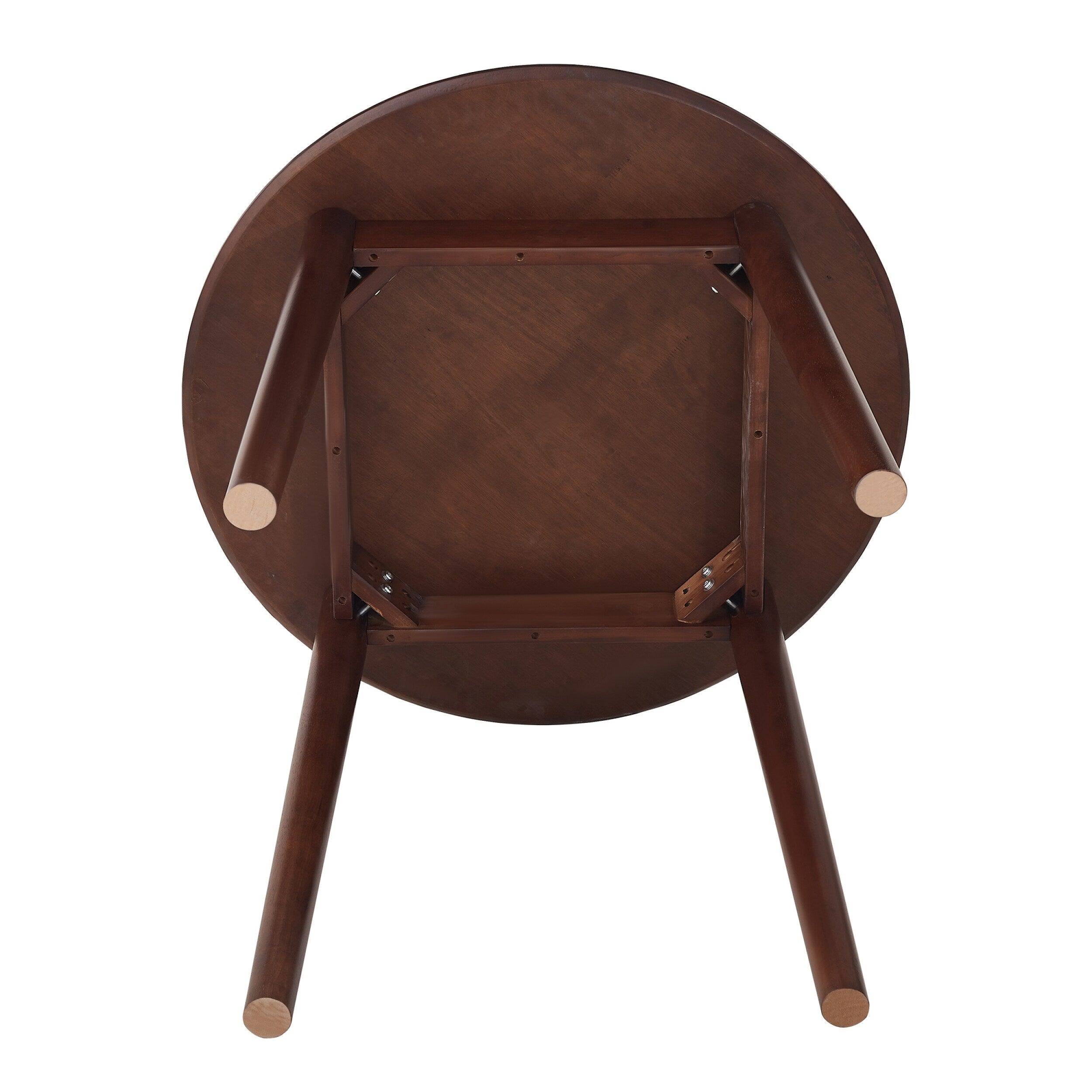 42.01 Inch Round Kitchen Dining Table for 4 - MDF Top with Wood Veneer & Rubberwood Legs - Perfect for Small Spaces, Breakfast Nook, and Cozy Family Meals