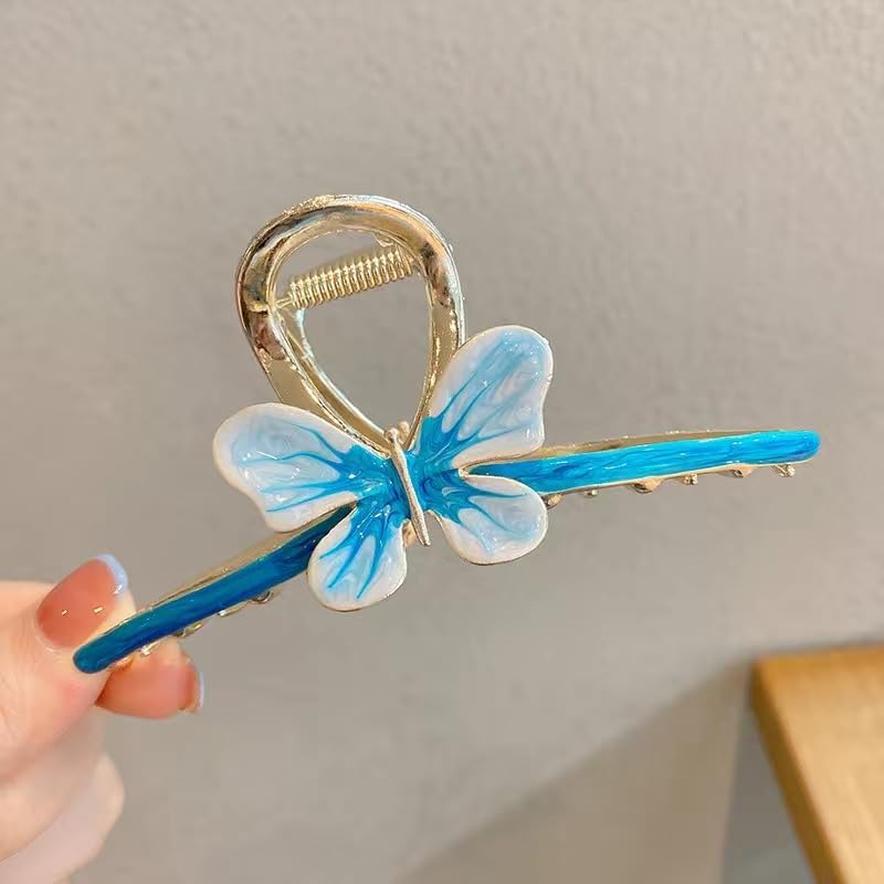 Truvic Large Butterfly Hair Claw Clip for Women & Girls - Enamel Multicolor Hair Clutch (1 Pack, Random Color) | Perfect for Updos, Ponytails & Everyday Hairstyles