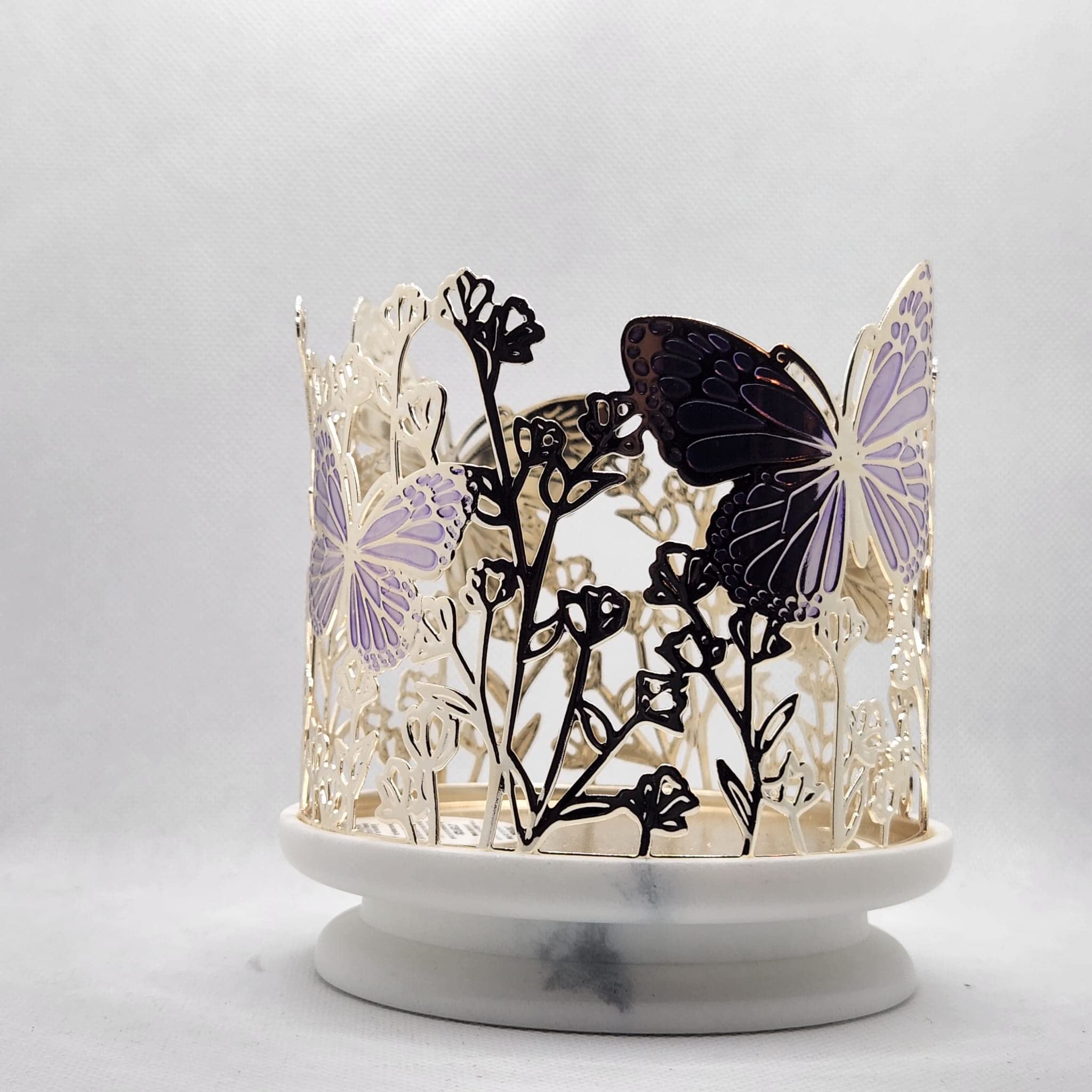 Butterflies & Branches Candle Holder for Bath & Body Works & White Barn 3-Wick Candles - Elegant Home Decor for Living Room, Bedroom & Wedding Centerpieces (Candle Not Included)