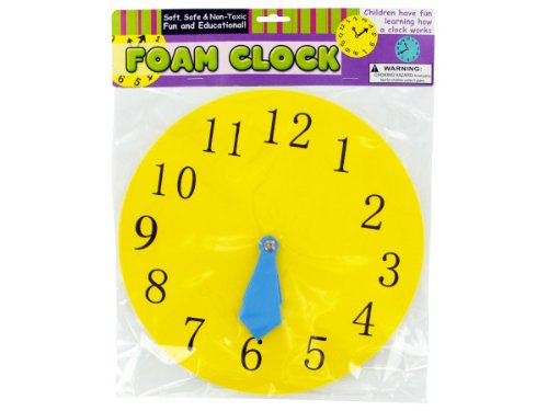 Bulk Foam Clocks Set of 48 - Classroom Teaching Aids, DIY Crafts, Kids Learning Activities