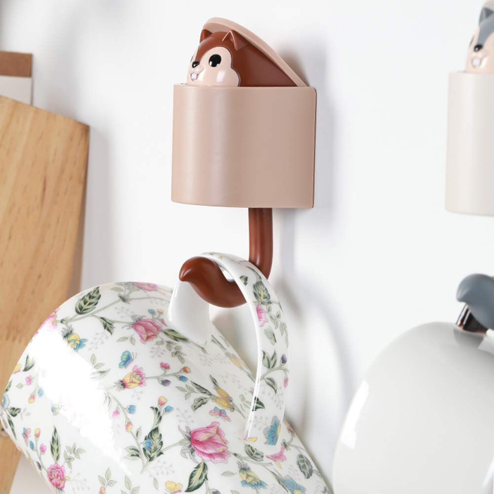 Creative Squirrel Wall Hook - Key Holder & Coat Hanger for Home, Kitchen, Bathroom - Space Saving Grey Decor (Perfect for Entryway, Bedroom & Small Space Organization)