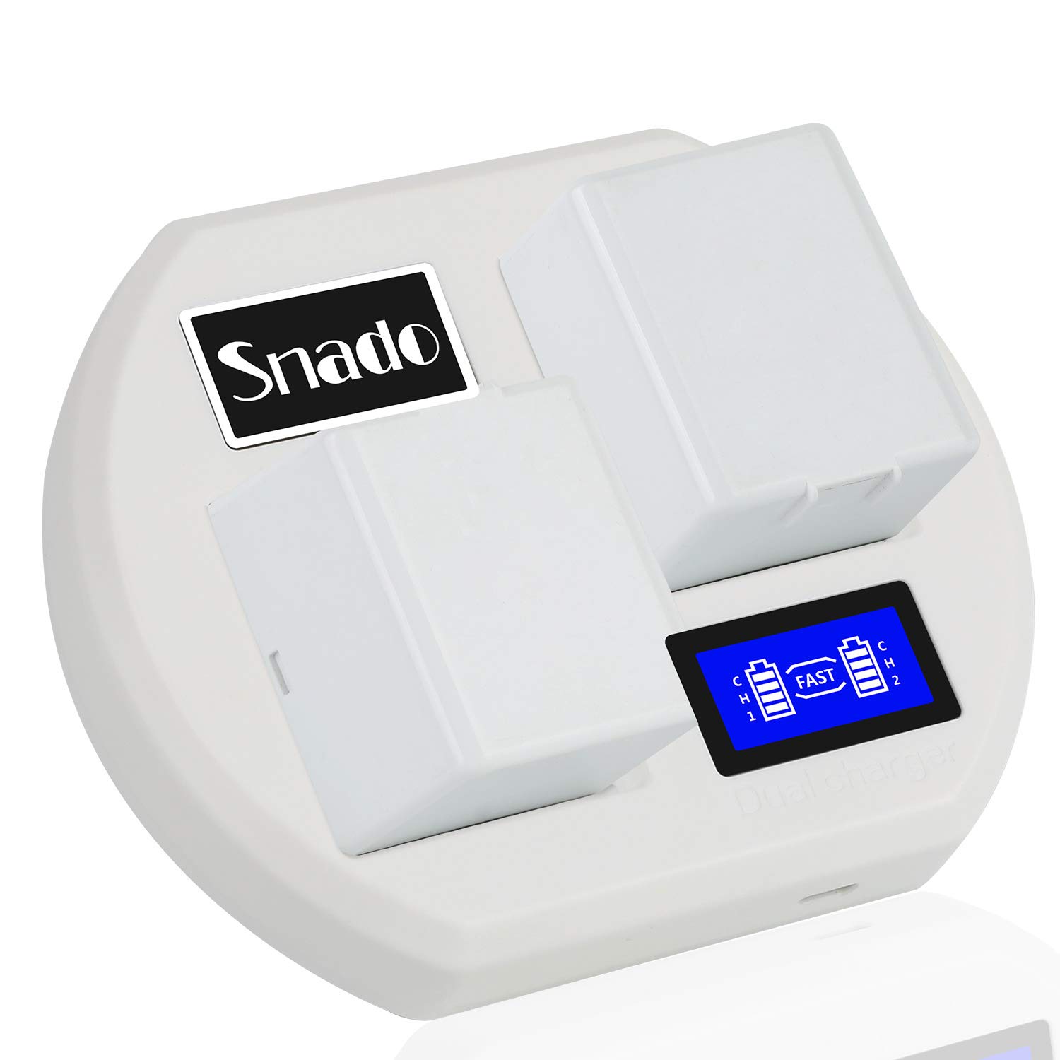 Snado 4-Port LCD Charging Station for Arlo Rechargeable Batteries - Compatible with Arlo Pro/Pro 2/Go Cameras & Security Lights (VMA4410 ALS1101) - Fast Charging with LED Indicators - Perfect for Home Security & Smart Device Power Management (White)