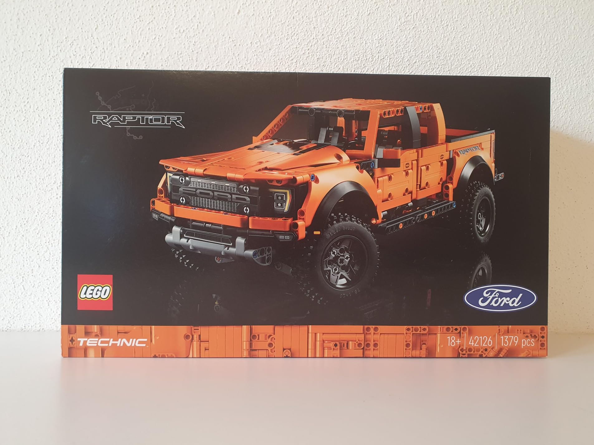 LEGO 42126 Technic Ford F-150 Raptor Model Car Building Kit - 1,370 Pieces, Collectible Toy for Adults, Perfect Gift for Car Enthusiasts - Great for Display, Play and DIY Engineering Projects