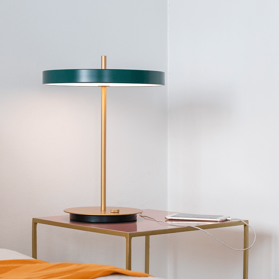Asteria Modern LED Table Lamp - Adjustable Brightness, 3 Color Temperatures, USB Charging Port - Perfect for Bedroom, Living Room, Office & Study Desk Lighting