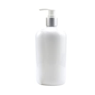White Plastic 500ml Soap Dispenser Bottle with Screw Pump - Empty Shampoo, Lotion & Hand Soap Dispenser for Bathroom, Shower & Hotel Use - Includes Stickers for Home & Commercial Applications