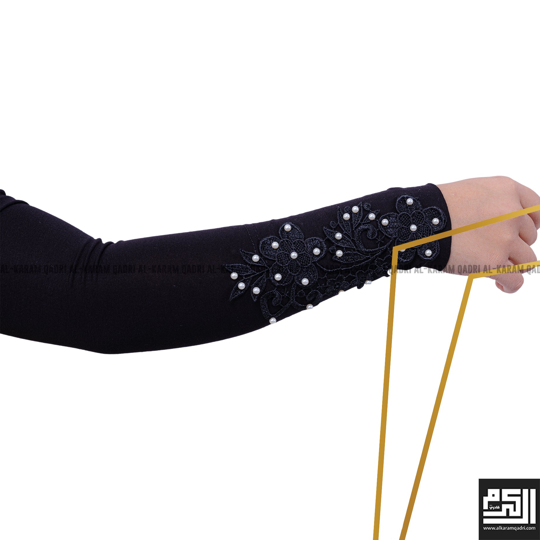 Black Pearl Sleeves - Elegant Fashion Arm Warmers for Women | Perfect for Evening Parties, Weddings & Formal Events