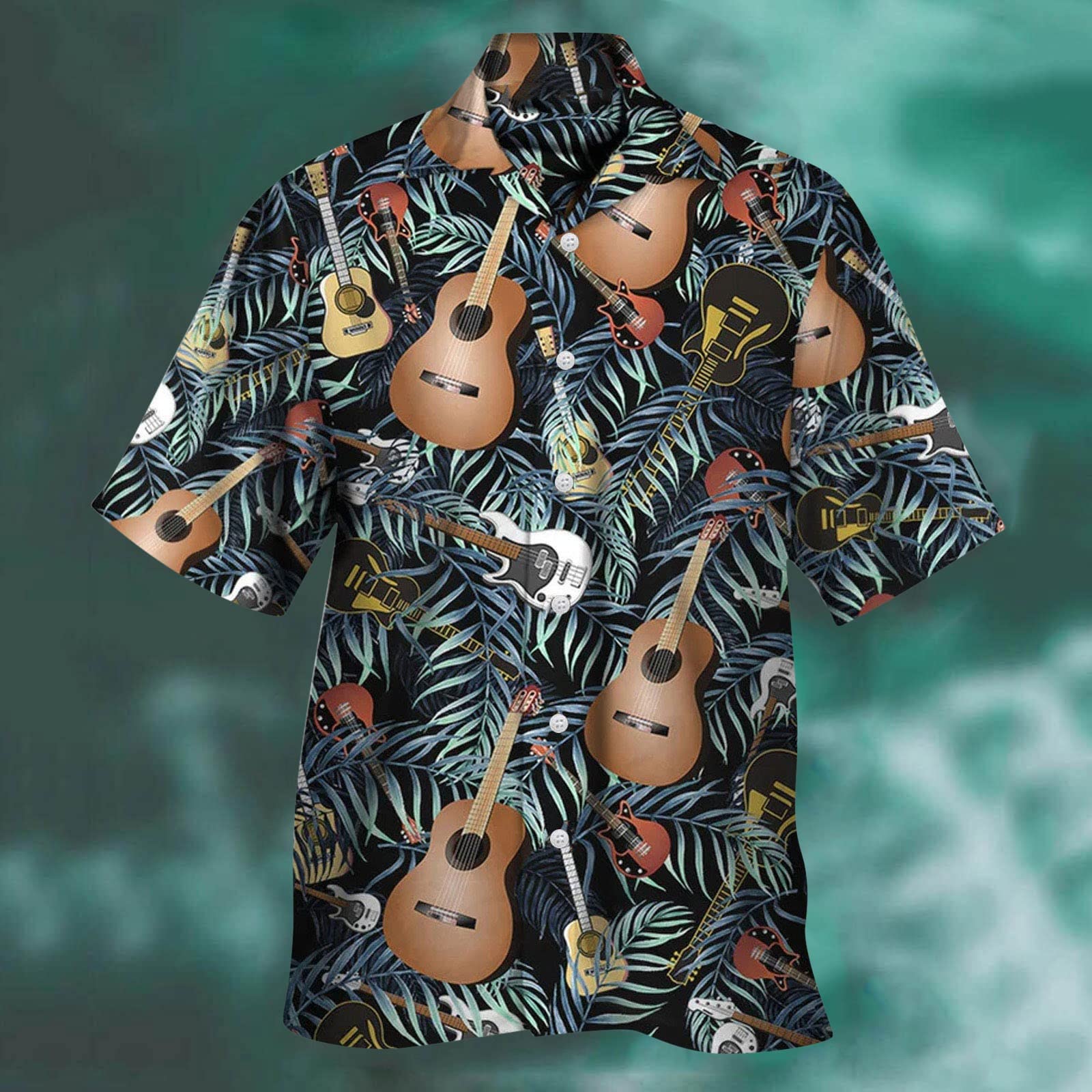 Men's Big & Tall Short Sleeve Linen Button Down Shirt - Breathable Cotton Summer Casual Shirt with Floral Print, Loose Fit for Beach Vacation & Outdoor Activities