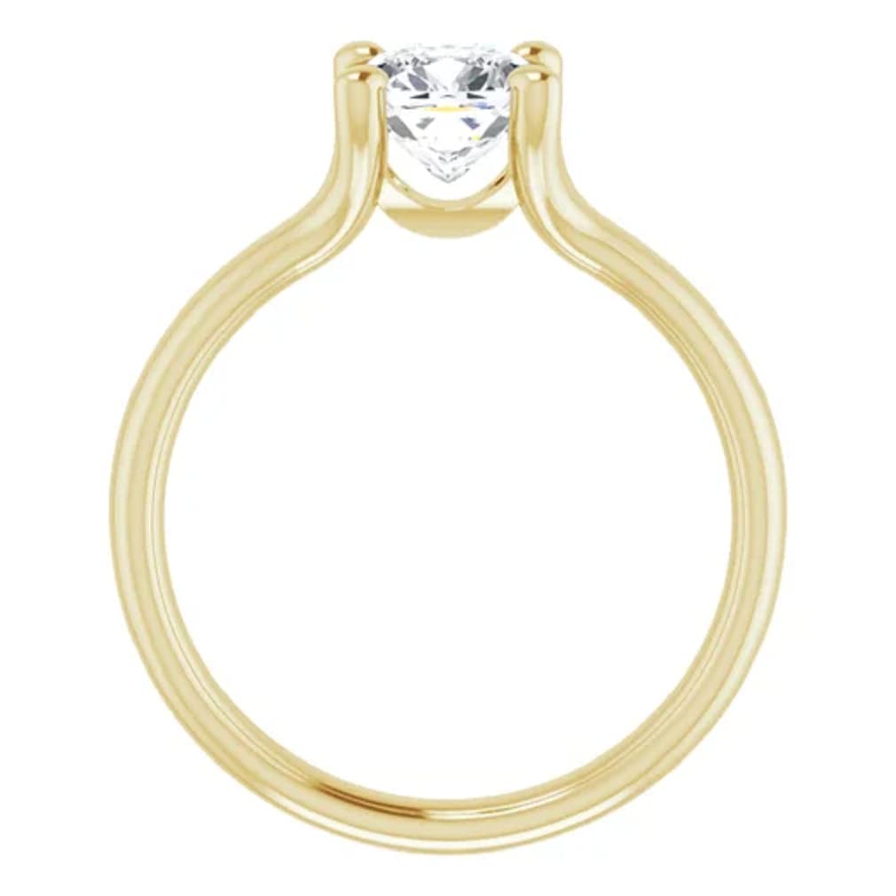 10K Solid Yellow Gold Handmade Engagement Ring - 1.0 CT Cushion Cut Moissanite Diamond Solitaire Wedding Band for Women - Perfect for Proposals, Anniversaries & Bridal Jewelry Gifts