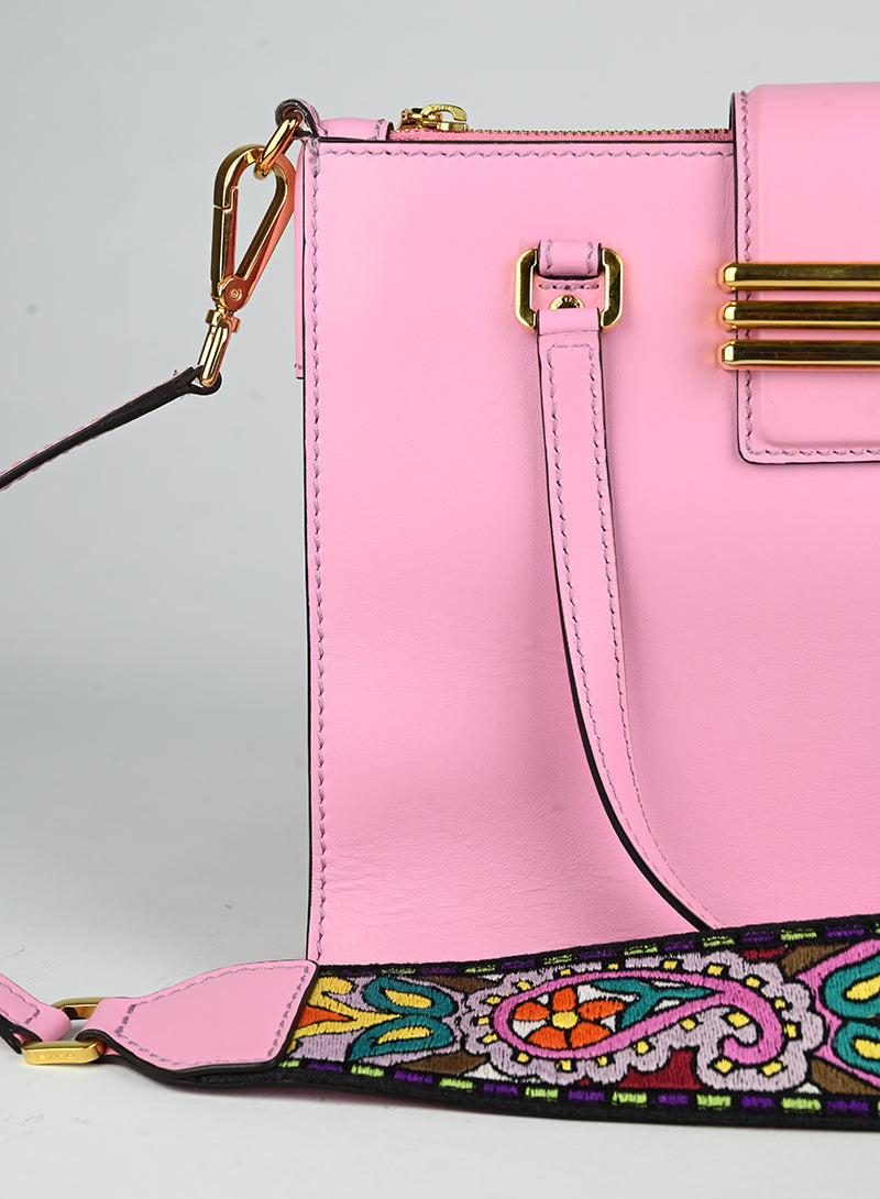 Etro Pink Leather Crossbody Bag for Women - Stylish & Elegant Shoulder Purse for Daily Use, Travel & Parties