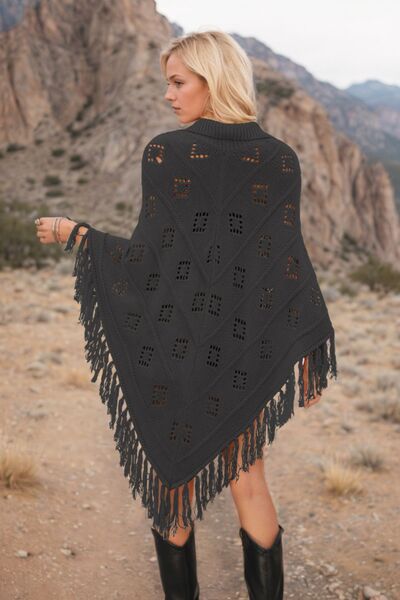Boho Tassel Hem Knit Cover Up for Women - Lightweight Beach Dress, Poolside Wrap, Summer Vacation Outfit - Perfect for Beach, Pool, and Resort Wear