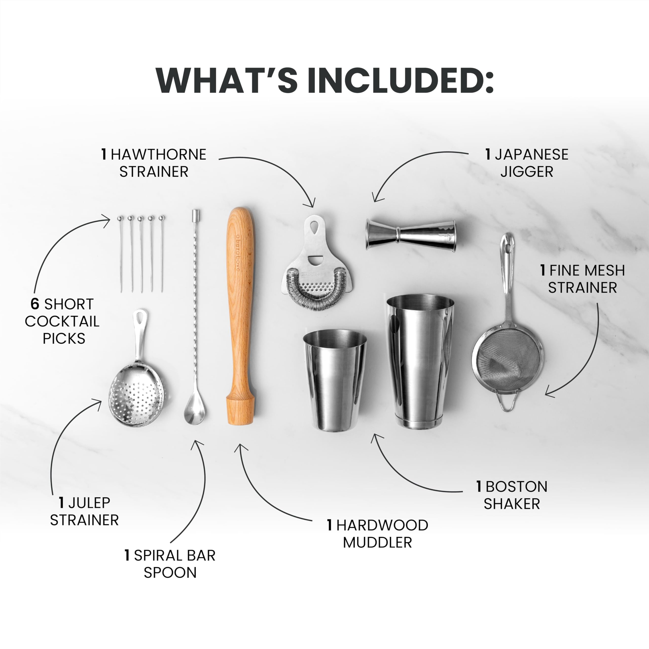 Premium 14-Piece Professional Bartender Kit - Stainless Steel Cocktail Shaker Set with Jigger, Strainers & Bar Tools - Perfect Home Bar Accessories & Mixology Gift for Cocktail Enthusiasts - Ideal for Home Entertaining, Parties & Bartending Practice