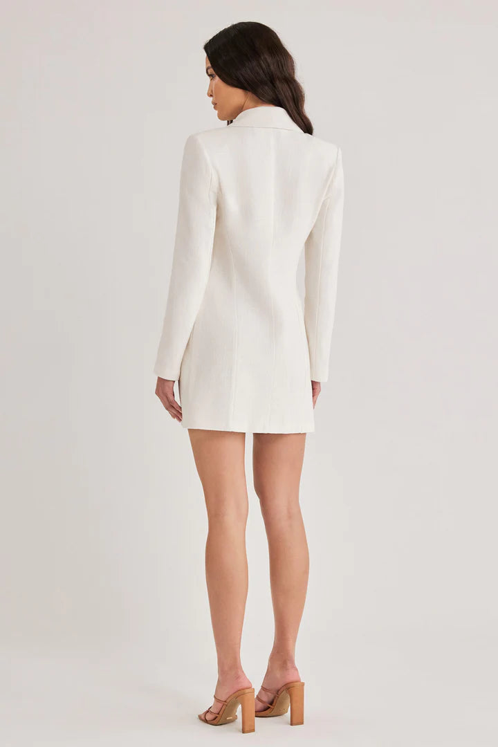 Arden Blazer Dress in Ivory - Women's Elegant Office Wear & Formal Attire for Business Meetings and Special Events
