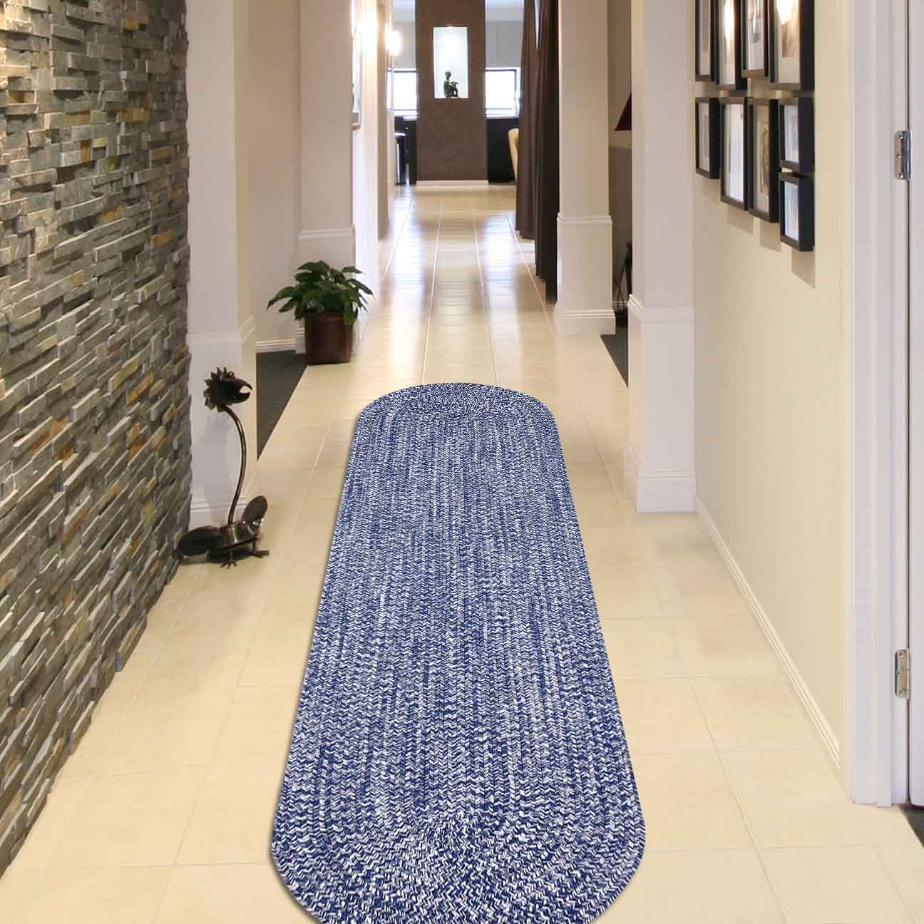 Reversible Braided Area Rug - Non-Slip Two Tone Indoor/Outdoor Rug for Living Room, Bedroom, Patio - Soft & Durable Home Decor