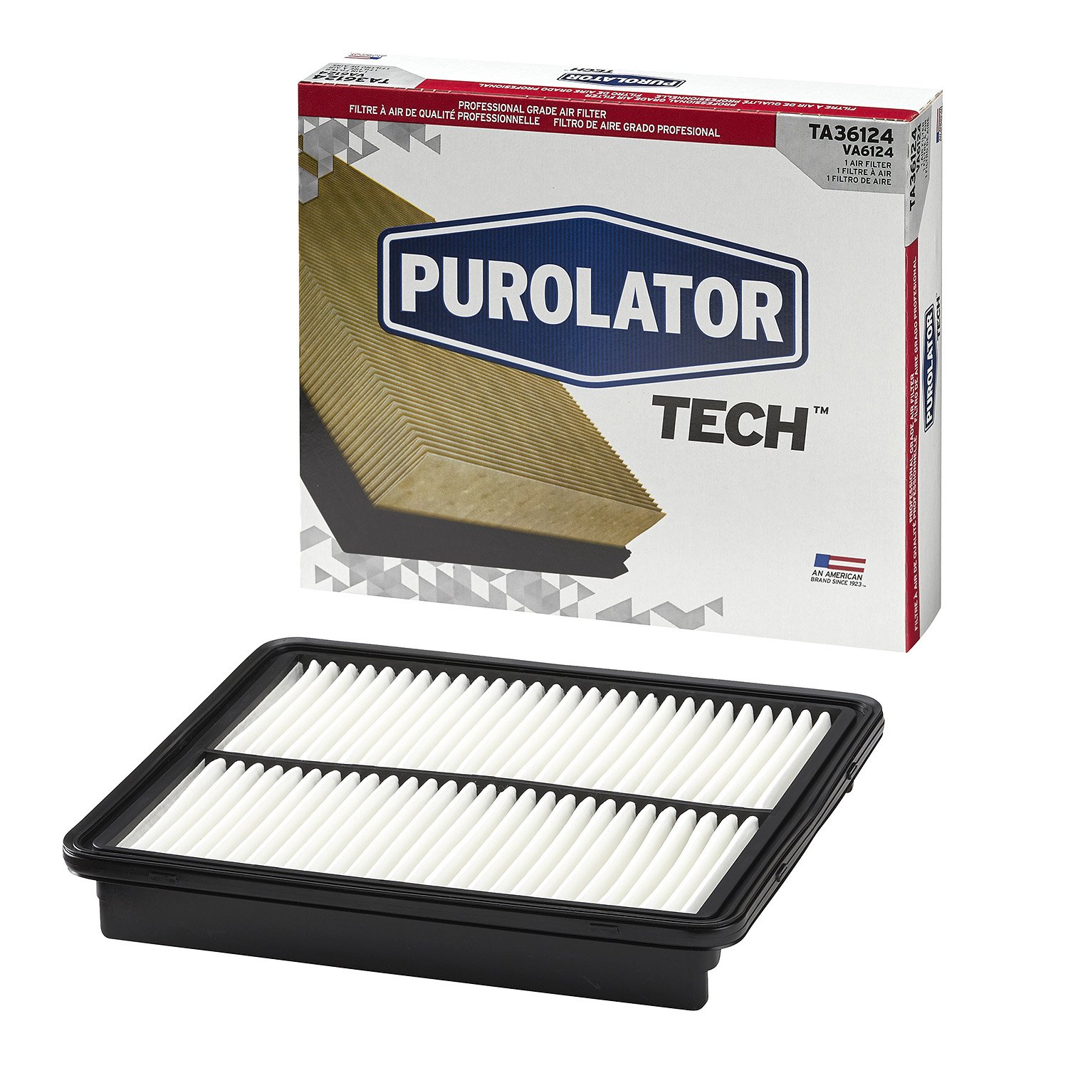 Purolator TA36124 PurolatorTECH High-Performance Air Filter for Cars, Trucks & SUVs – Improved Engine Protection & Fuel Efficiency