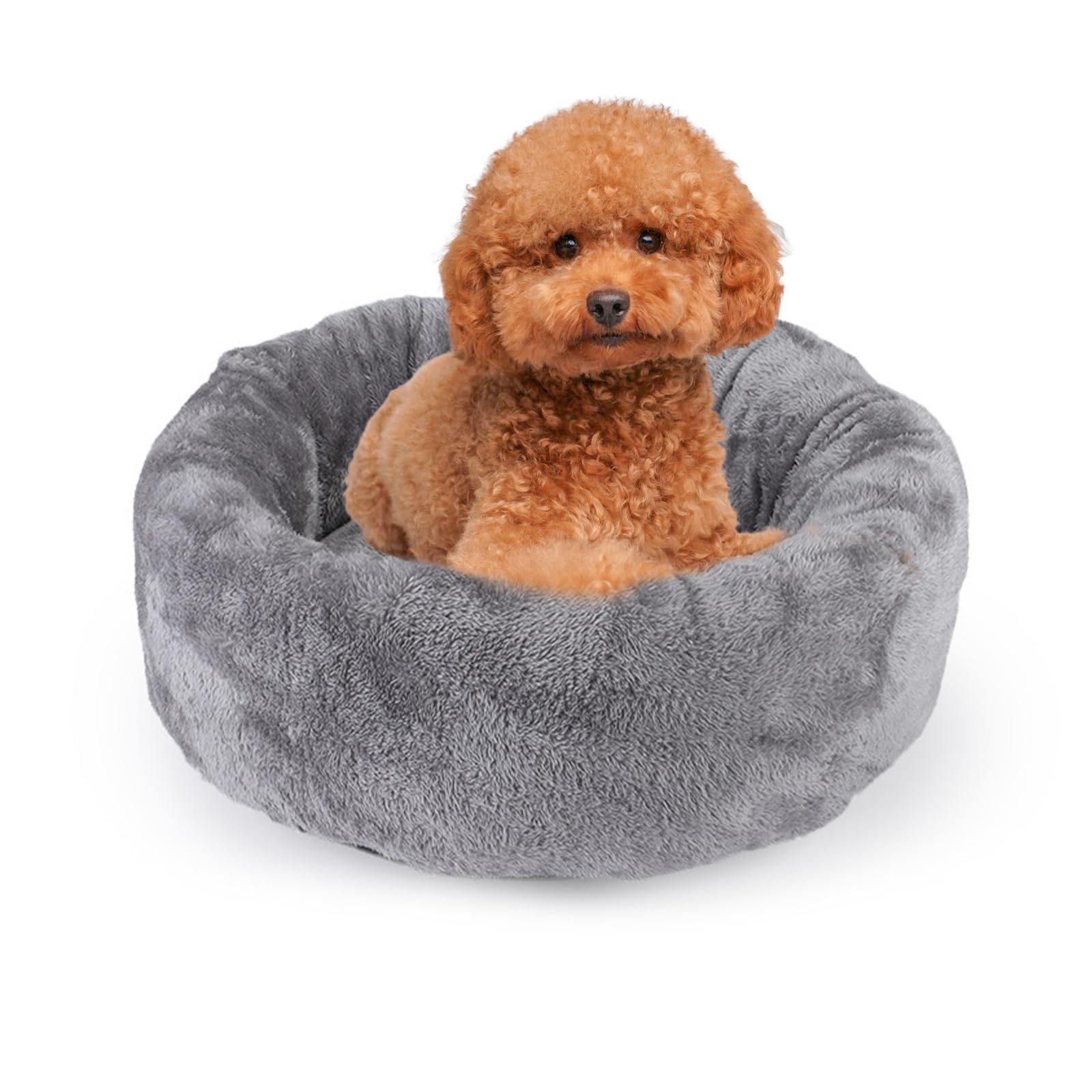 Soft Round Cat Bed & Dog Bed - Machine Washable Pet Bed for Cozy Napping - Perfect for Home, Office, or Travel Use