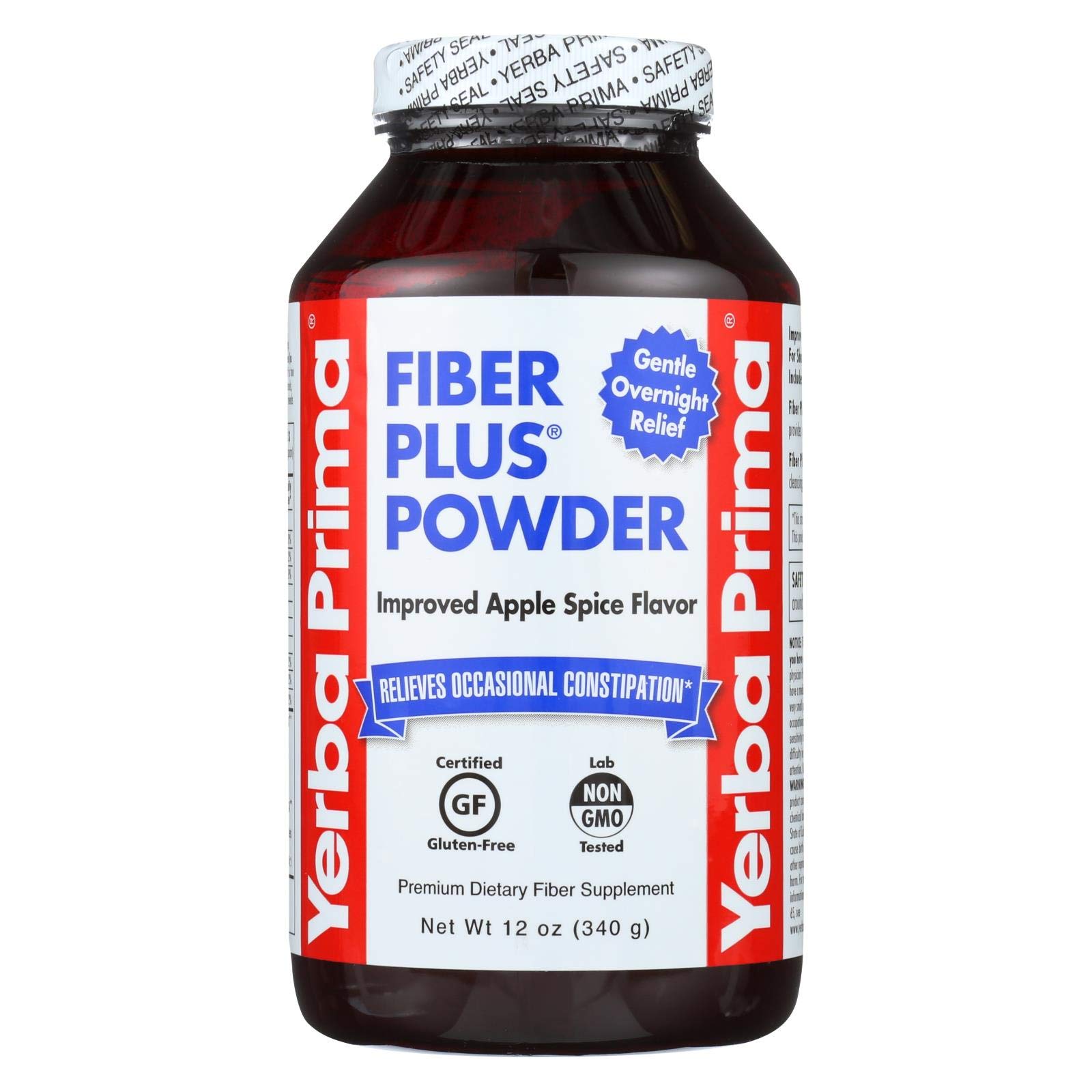 Yerba Prima Fiber Plus Powder Apple Spice - 12 oz | Natural Dietary Supplement for Digestive Health | Perfect for Smoothies, Baking & Daily Wellness Routine