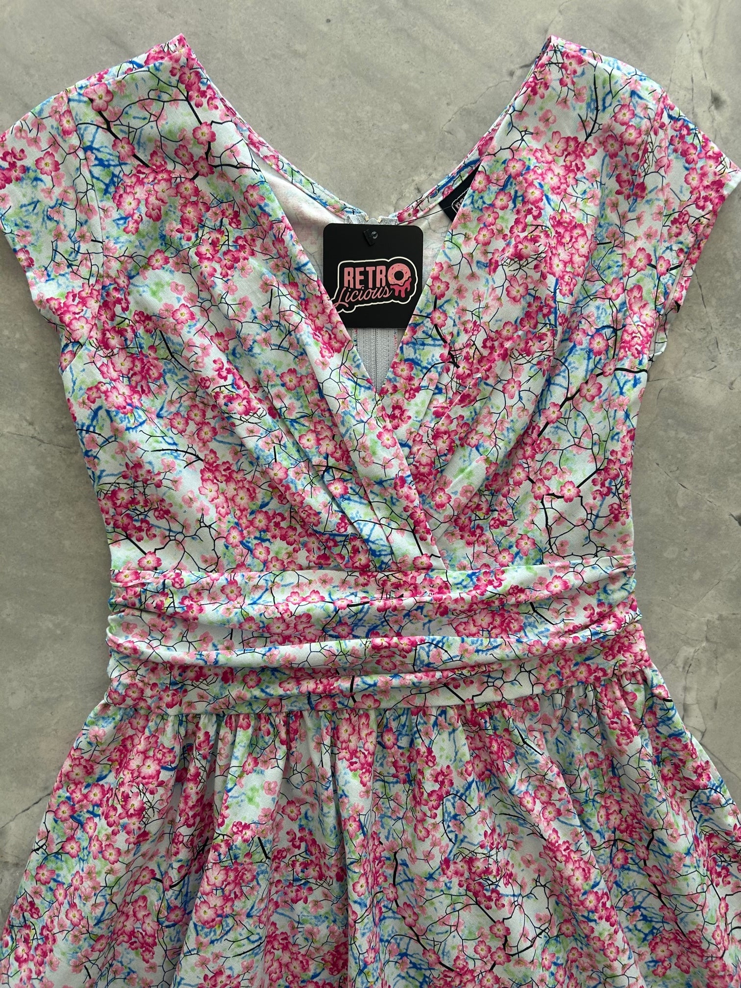 Cherry Blossom Greta Dress - Floral Print A-Line Summer Dress for Women | Perfect for Weddings, Parties & Beach Vacations