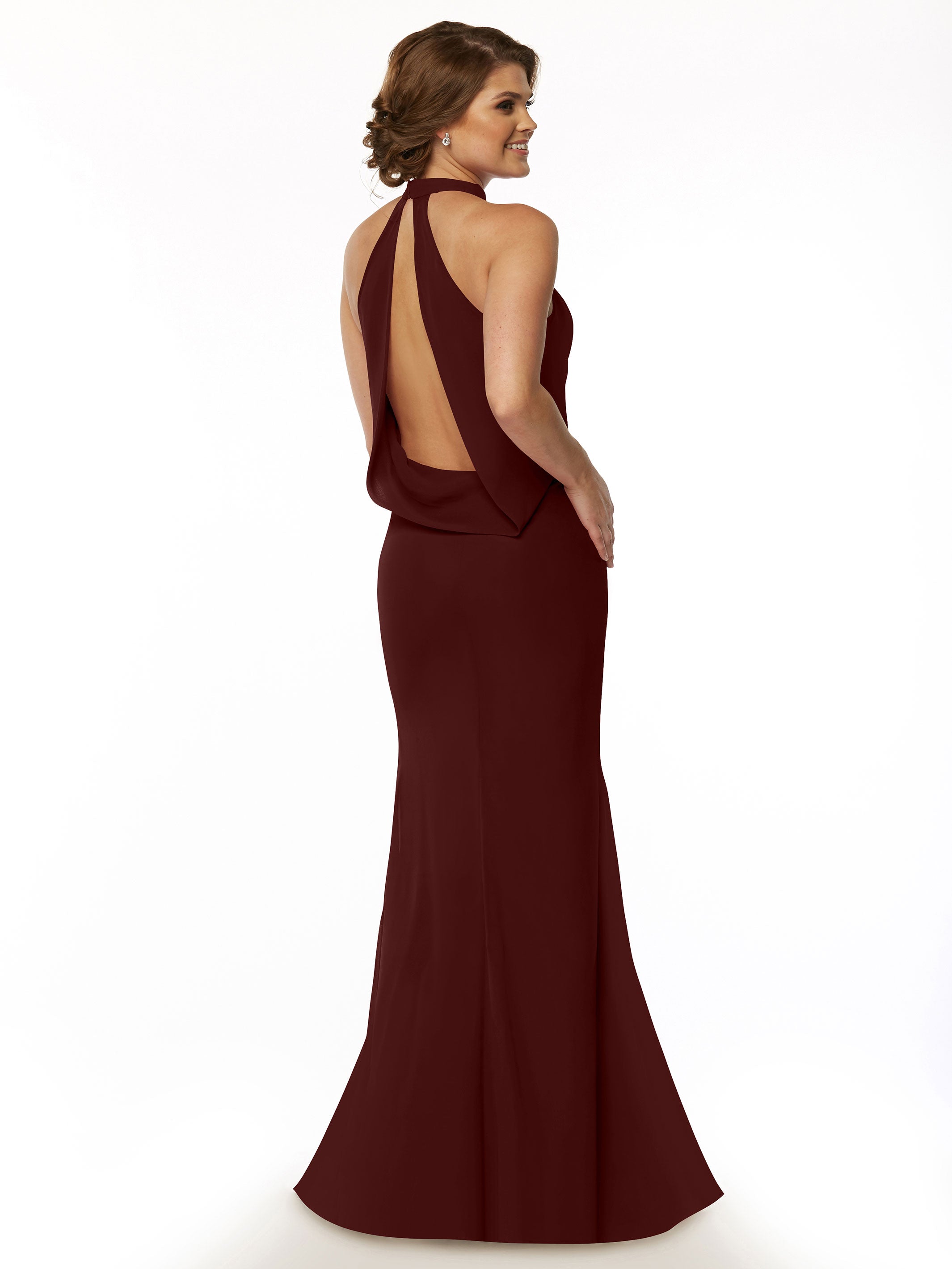 Elegant Mermaid Bridesmaid Dress with Halter Neckline - Perfect for Beach Weddings, Formal Events & Special Occasions
