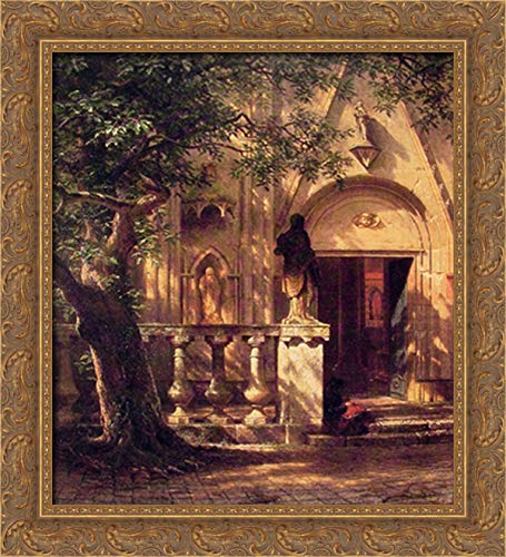 Albert Bierstadt Gold Ornate Wood Framed Canvas Art - 20x22 Sunlight and Shadow Landscape Painting for Living Room, Bedroom & Office Decor