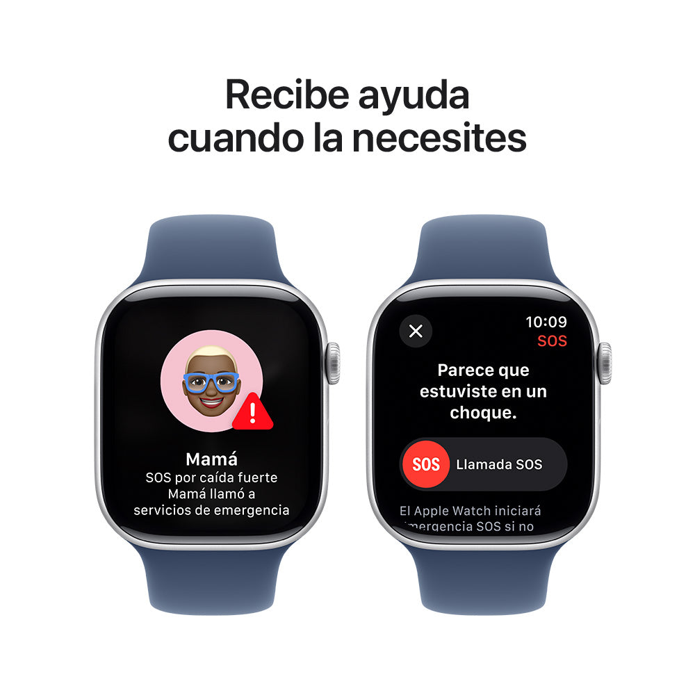 Apple Watch Series 10 GPS 46mm Silver Aluminum Case with Blue Denim Sport Band - Perfect for Fitness Tracking, Running & Everyday Wear
