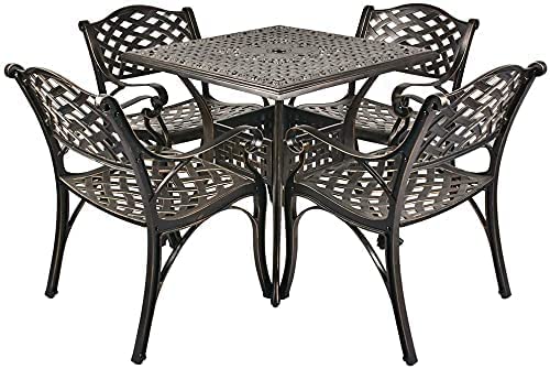 TITIMO 2-Piece Outdoor Bistro Dining Chair Set - Cast Aluminum Patio Chairs for Garden, Deck & Backyard - Weather-Resistant Lattice Design Low Back Chairs - Perfect for Outdoor Dining, Lounging & Entertaining