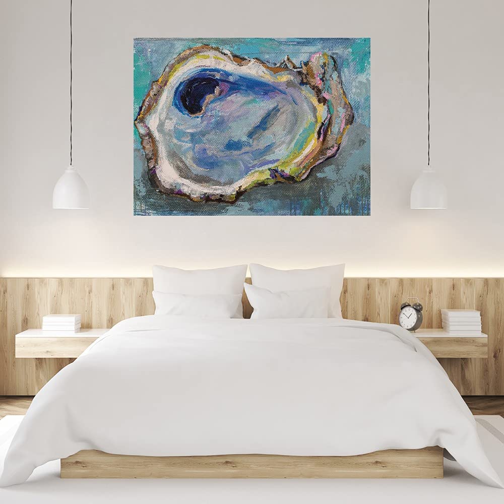 Fine Art Canvas Oyster Two Wall Painting by Jeanette Vertentes - Modern Abstract Canvas Art for Living Room, Bedroom, Office & Dining Decor - Ready to Hang 32x24 Inches - Perfect for Home, Hotel & Restaurant Wall Decoration