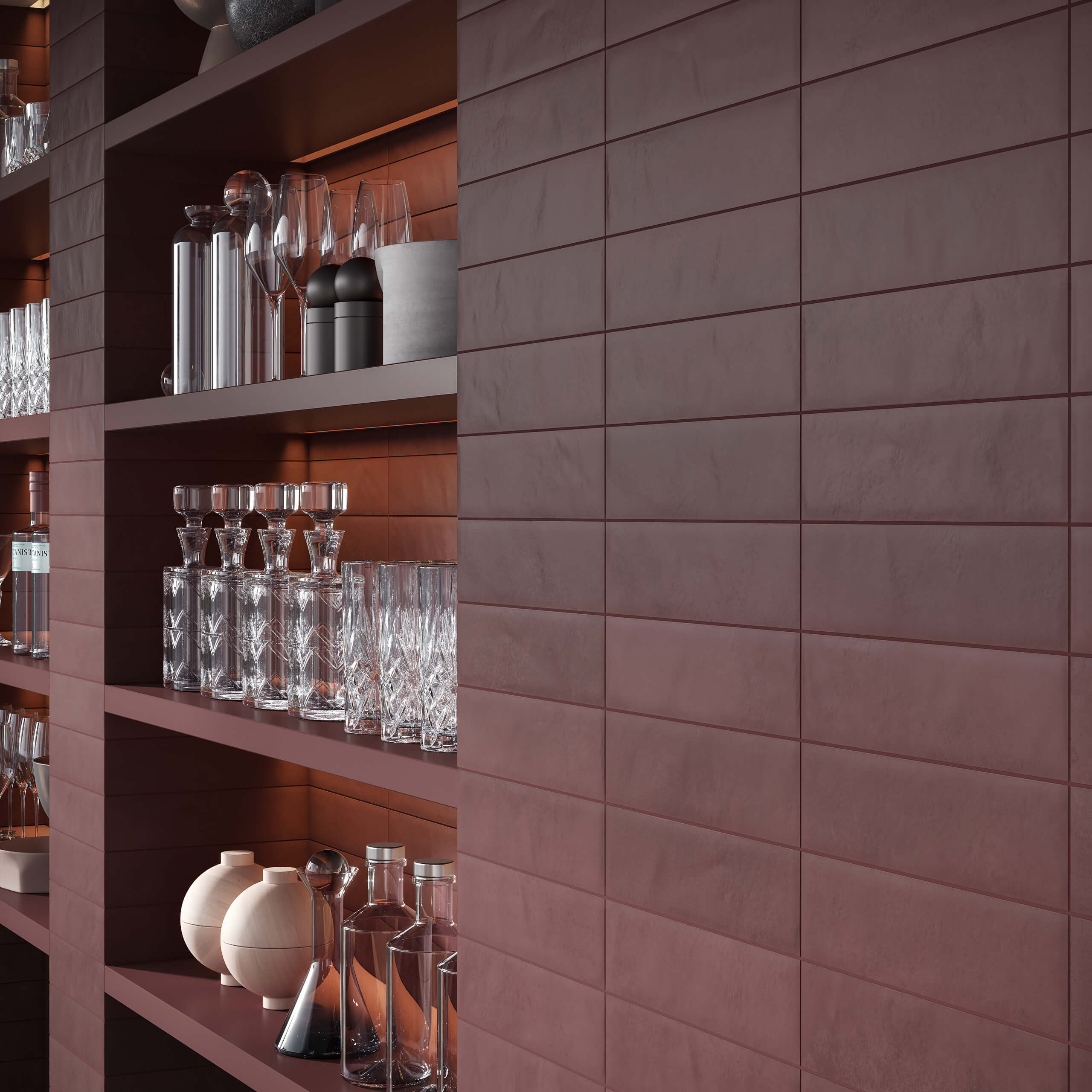 Miniature Ceramic Tiles 60x240mm Matt Amaranto Red - Perfect for Kitchen Backsplash, Bathroom Walls & DIY Home Decor Projects