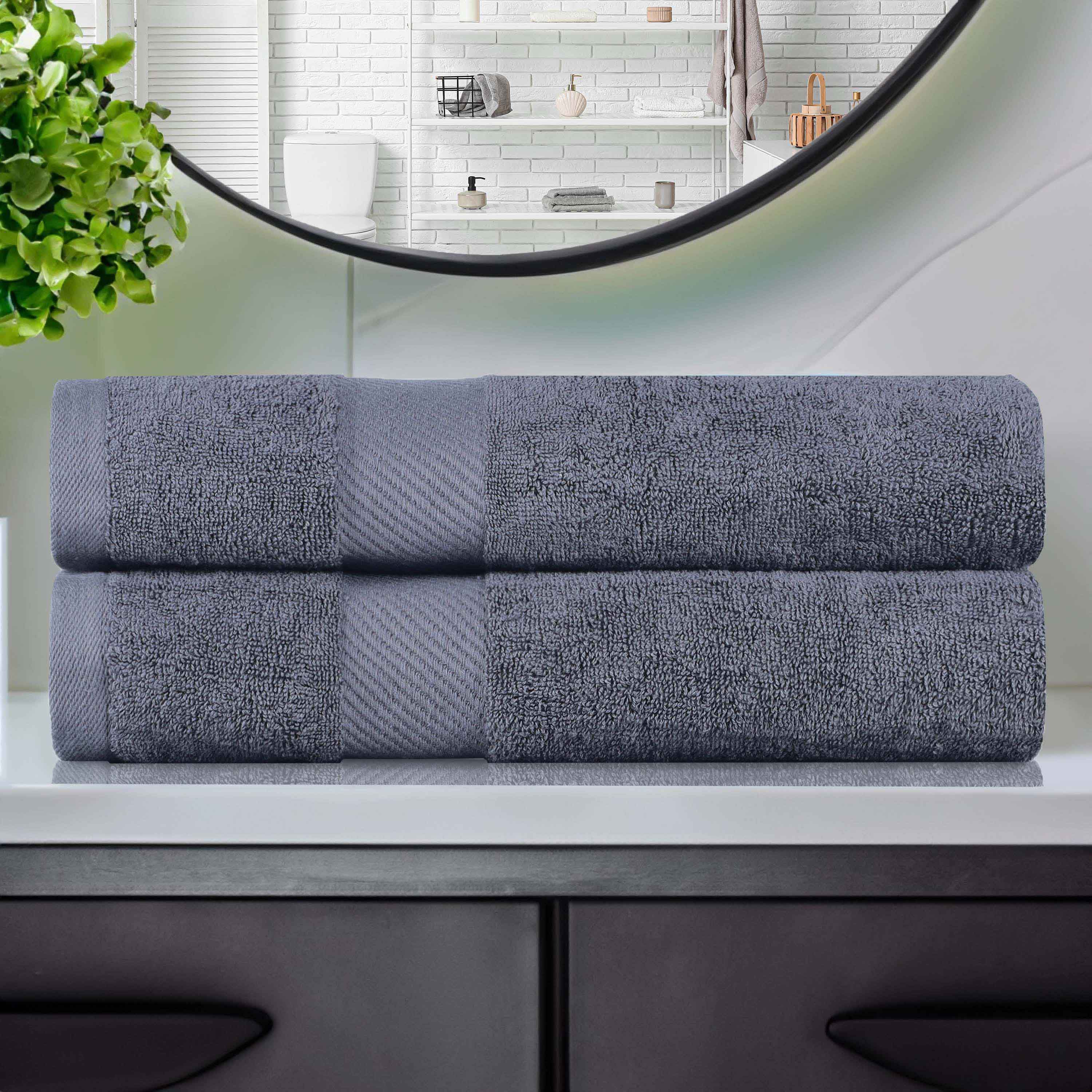 Premium Egyptian Cotton Bath Towels Set of 2 - Medium Weight, Ultra Soft & Absorbent - Perfect for Spa, Bathroom & Luxury Home Use
