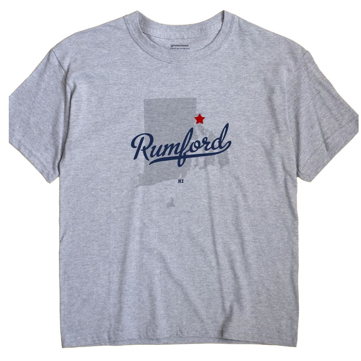 GreatCitees Rumford Rhode Island Graphic T-Shirt - Vintage Style Cotton Tee for Men & Women - Perfect for Casual Wear, Travel & Souvenirs