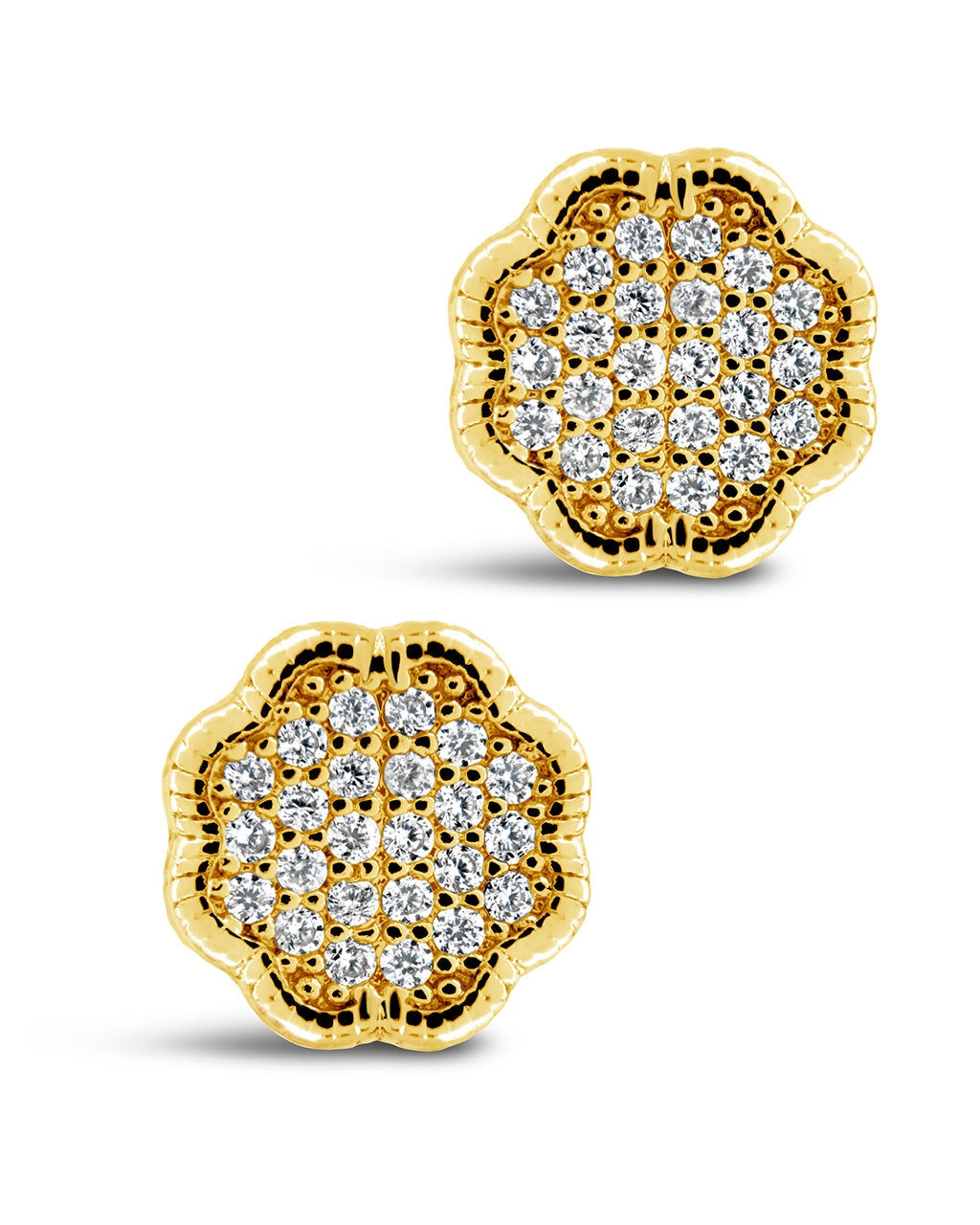 Rose Petal CZ Stud Earrings - Sparkling Cubic Zirconia Flower Jewelry for Women - Perfect for Weddings, Parties & Everyday Elegance