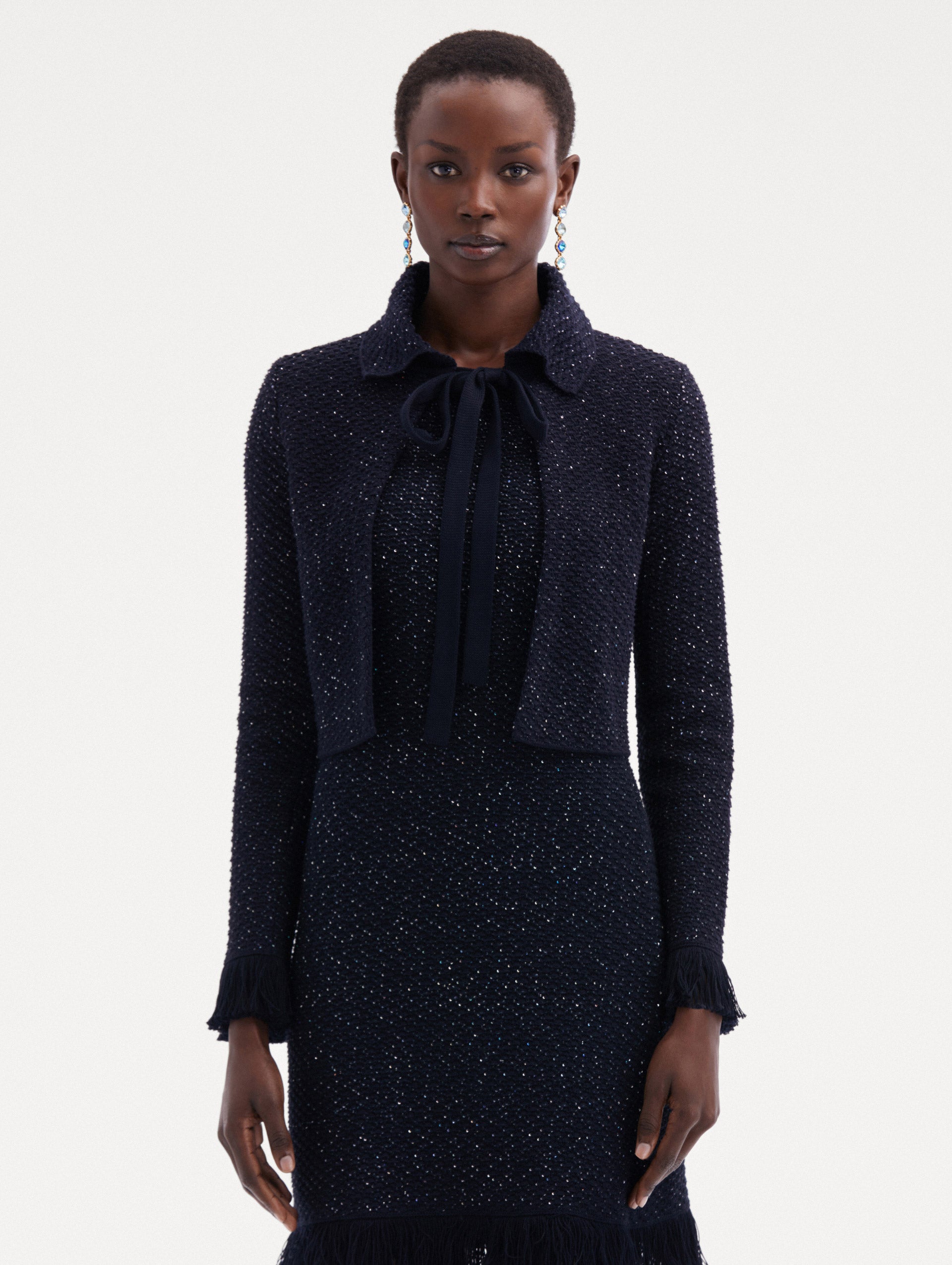 Stylish Sequin Tweed Jacket for Women - Elegant Blazer with Sparkle Details | Perfect for Parties, Weddings & Evening Events