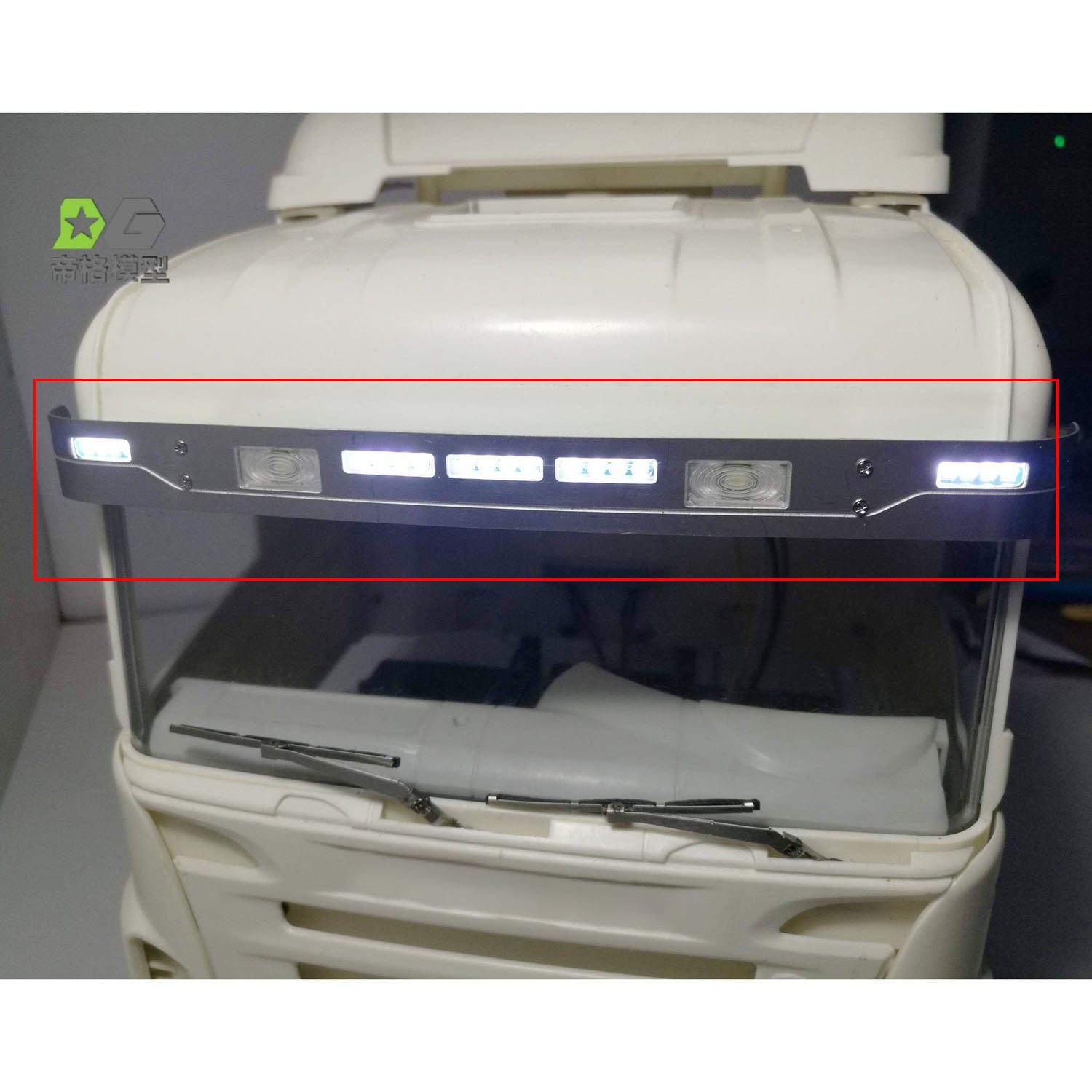 1/14 Scale RC Tractor LED Sun Visor Lamp - Compatible with 620 730 470 Radio Controlled Truck & Car Models - Durable Hobby Spare Parts for Off-Road Racing & Farm Simulation