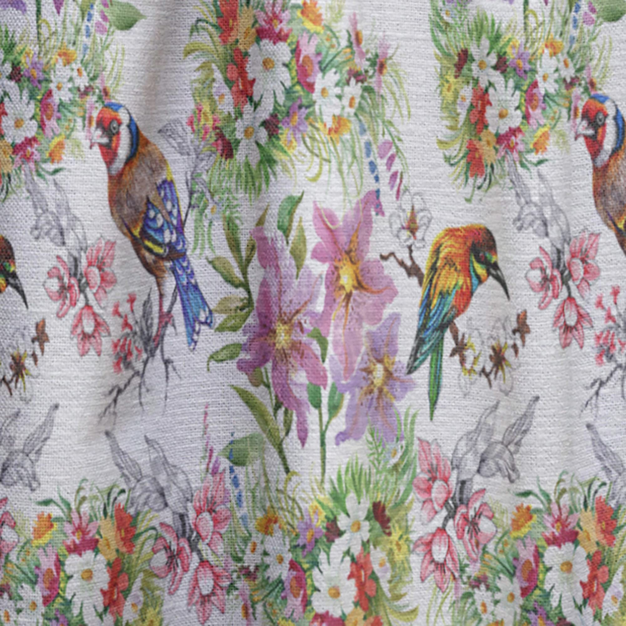 DesignQ Floral Bird Pattern Blackout Curtains - Thermal Insulated Single Panel 52x120 Inches - Elegant Window Treatments for Bedroom & Living Room - Perfect for Privacy, Light Control & Home Decor