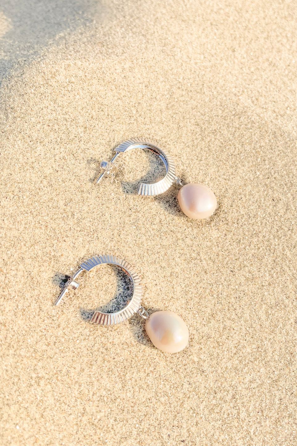 Elegant Aada Pearl Silver Hoop Earrings for Women - Perfect for Parties, Weddings & Everyday Wear