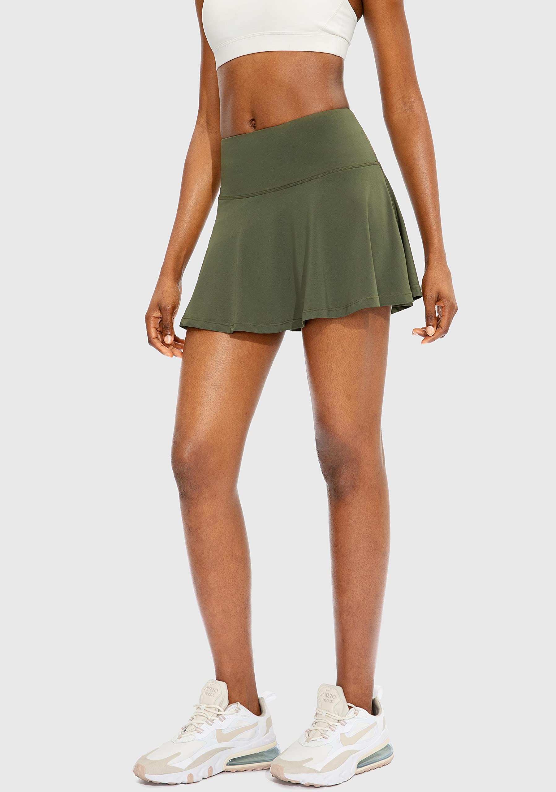 SANTINY Women's High Waisted Pleated Tennis Skirt with 4 Pockets - Athletic Golf Skort for Running, Casual Wear & Sports Activities | Perfect for Tennis, Golf, Gym & Everyday Fashion