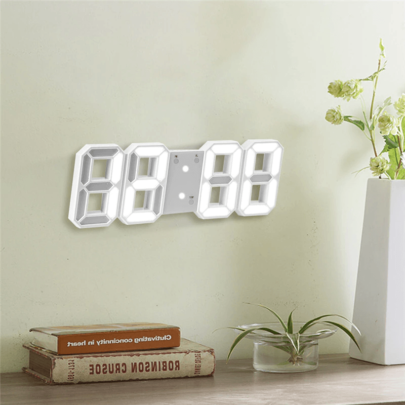 3D LED Digital Wall Clock - Modern Large Display Alarm Clock with Temperature & Date - Perfect for Home, Office, Bedroom, and Kitchen Decor