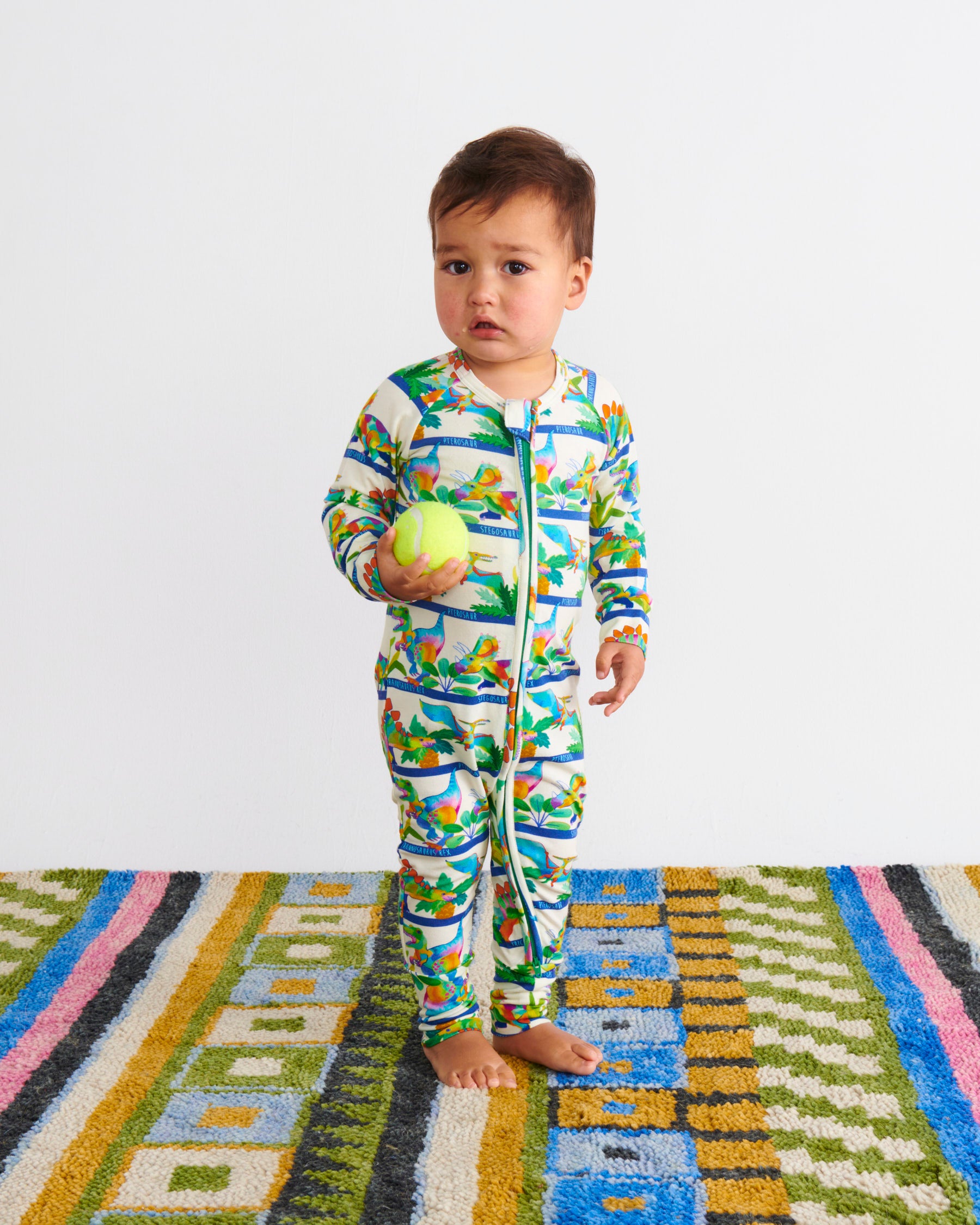 Dino Safari Organic Cotton Long Sleeve Zip-Up Romper for Baby Boys & Girls - Soft & Comfortable Dinosaur Pajamas for Playtime & Sleepwear