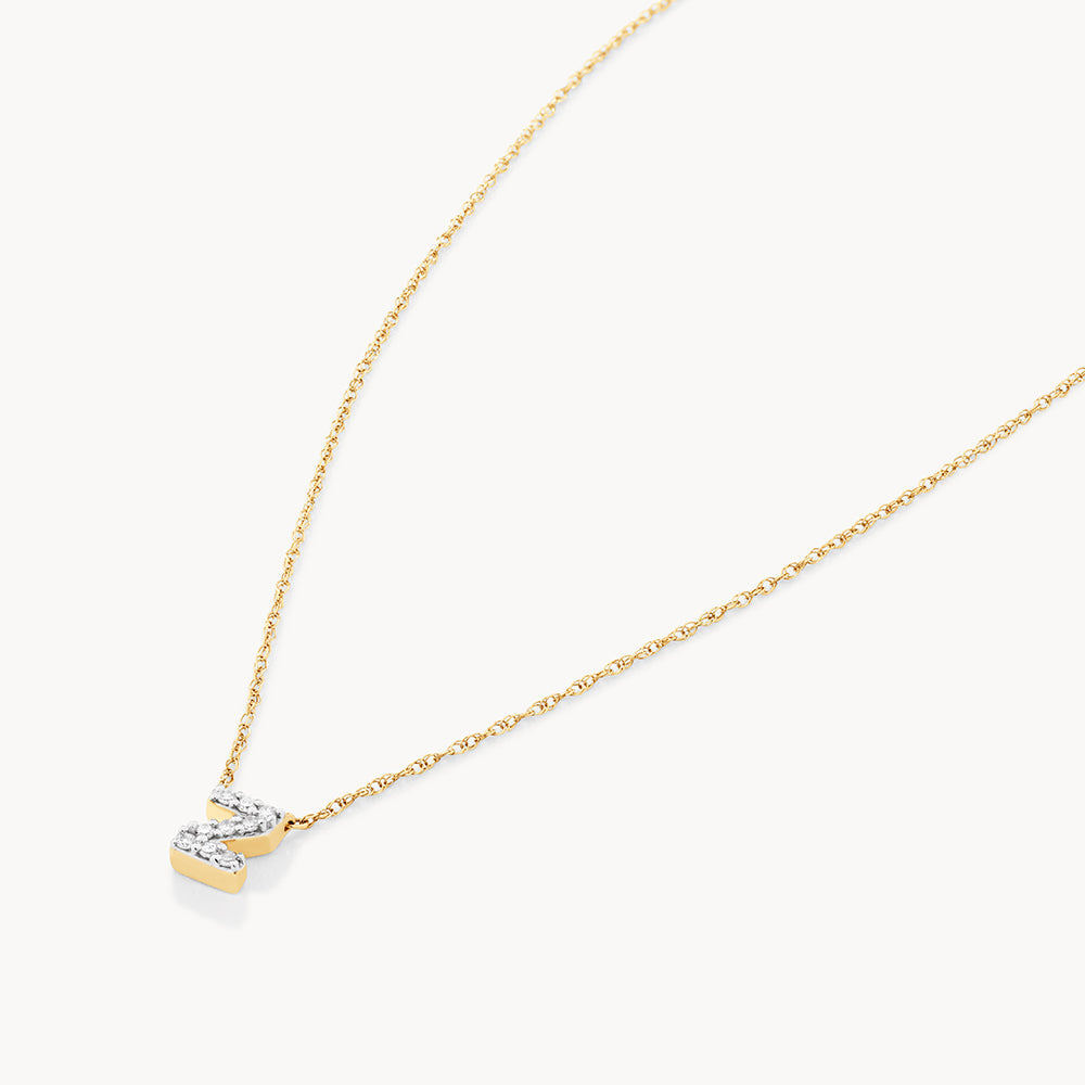 10k Gold Diamond Letter Z Necklace - Elegant Personalized Jewelry for Women, Perfect for Gifts, Birthdays & Special Occasions